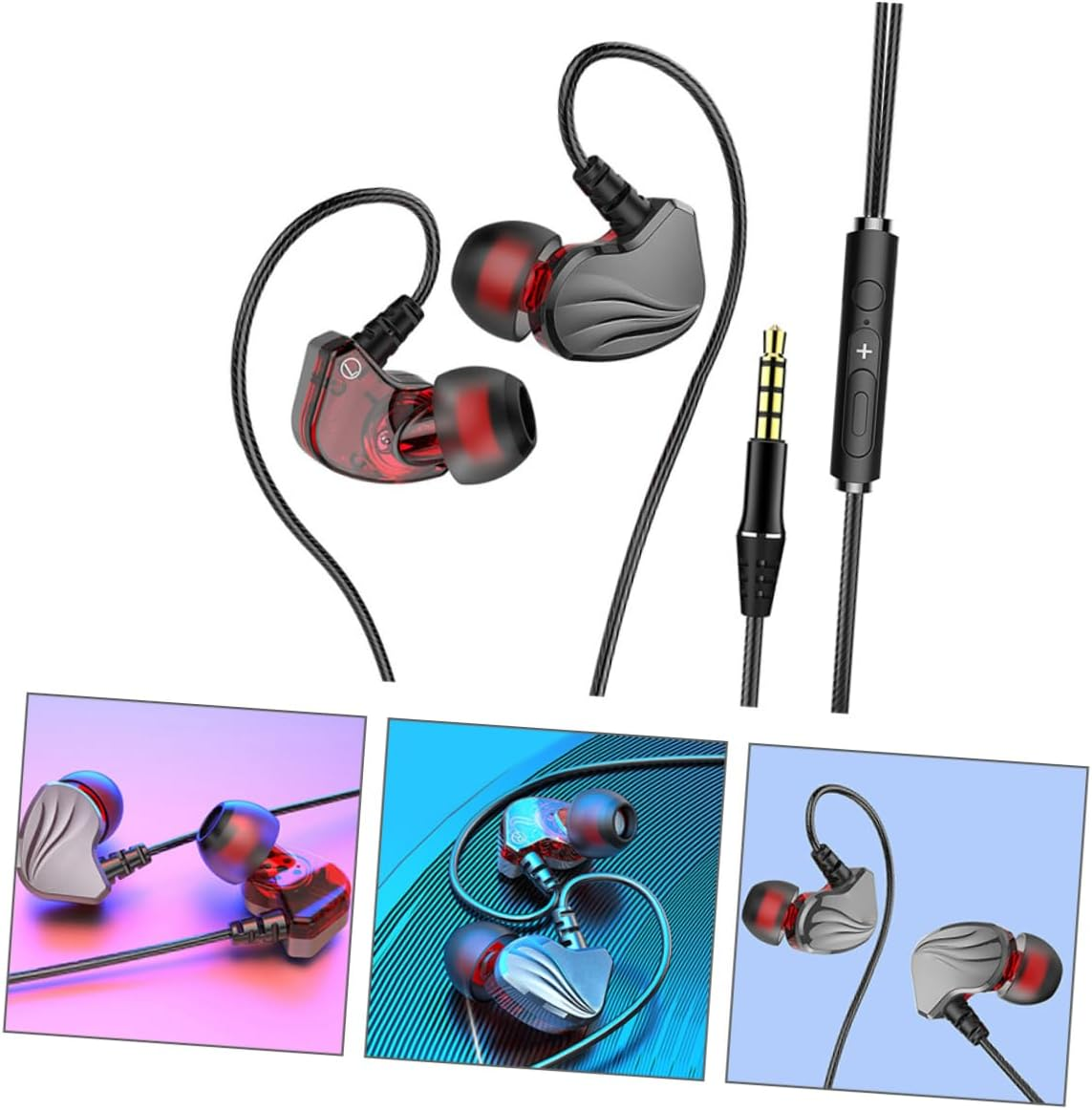 LAPYAPPE Universal 3.5Mm Plug In-Ear Bass Headphones Cord Earphones for Mobile Devices, Gunmetal Wired Earbuds Deep Bass Sound for Smartphones and Tablets image number 6