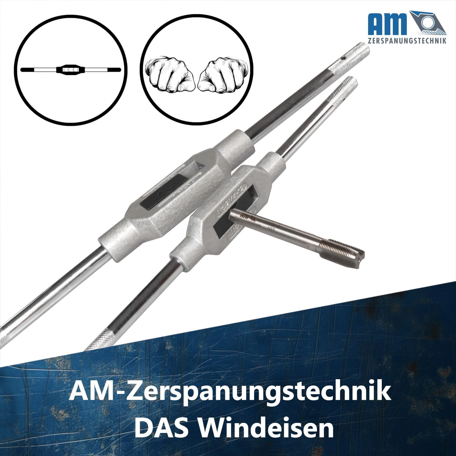 Am-Zerspanungstechnik Tap Wrench, Adjustable Pro Tap Wrench for Taps, Choice of Different Holders, Adjustable for Tap Cutter Set (M9-M27, Size 4) image number 3