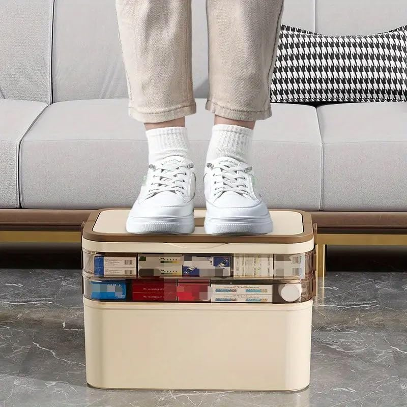 AIMALL Large Capacity Medicine Storage Box Multi-Layer First Aid Kit with Handle image number 4