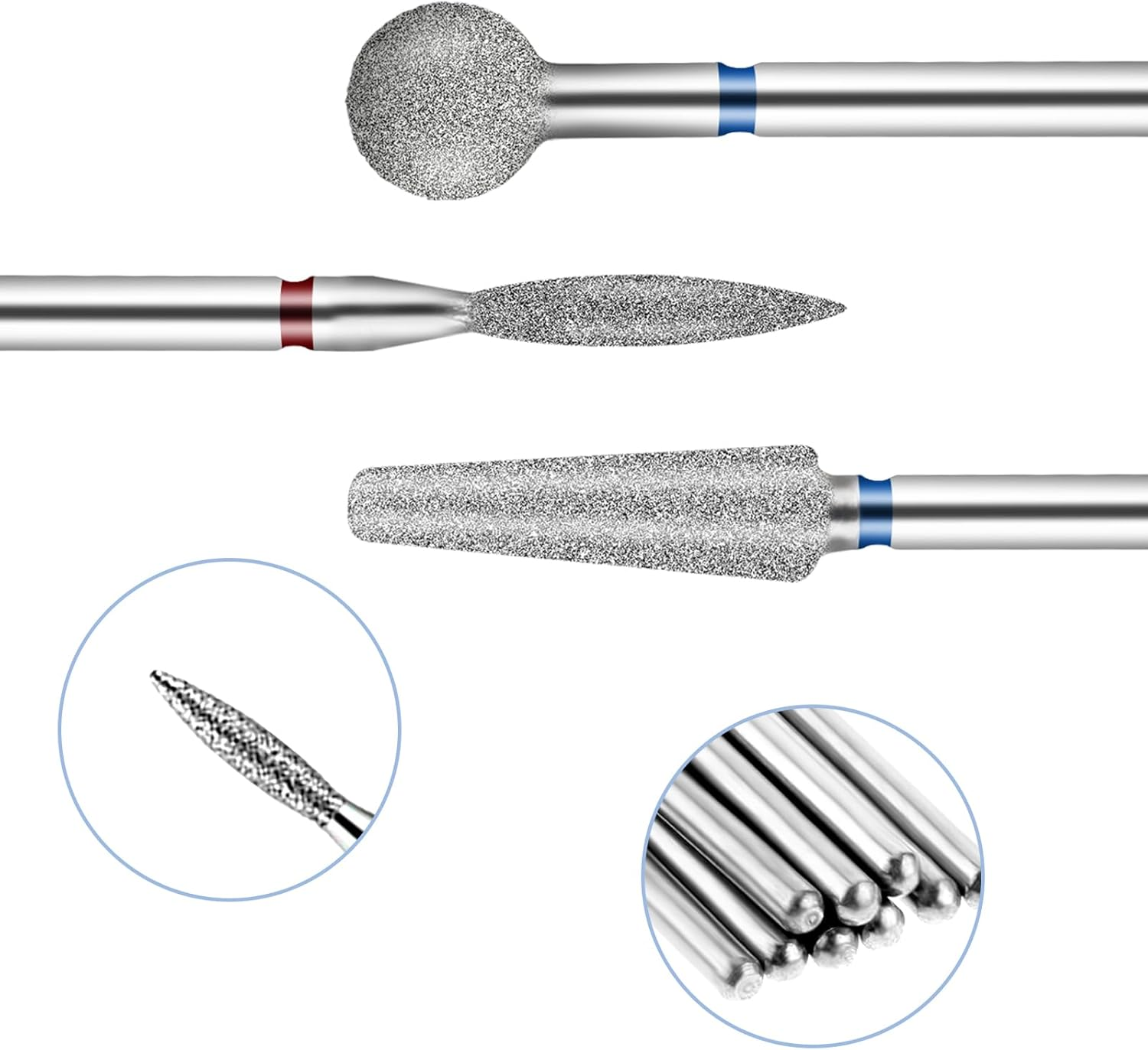 Pack of 3 Nail Drill Bits Attachments Tungsten Alloy Nail Drill Bit Set Drill Bit for Nails Carbide Bits Remove Gel Acrylic Cuticles Professional Nail Cutter Grinding Heads for Manicure image number 3