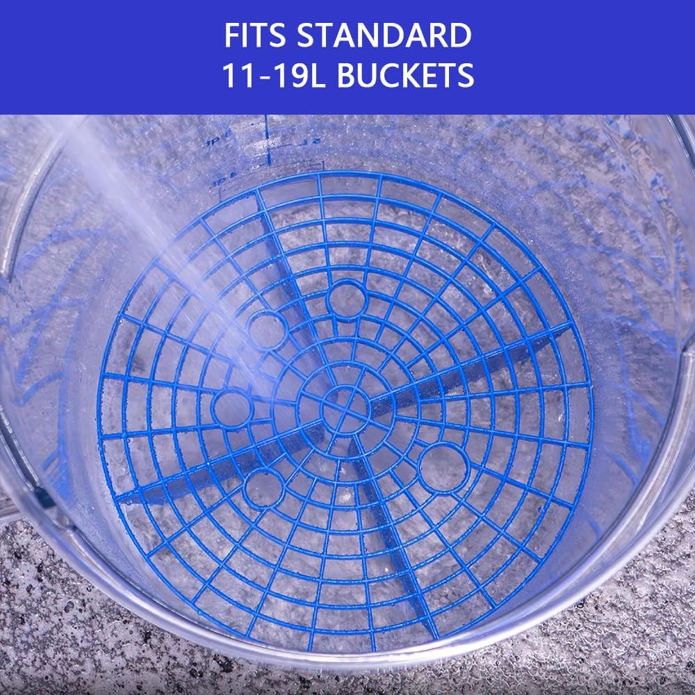 Grit Guard Insert &ndash; 2-Pack Automotive Bucket Insert for Car Wash, Removes Dirt & Debris from Wash Mitt, Microfiber, Sponges & Cloths, Blue, Grit Trap for Detail Kits