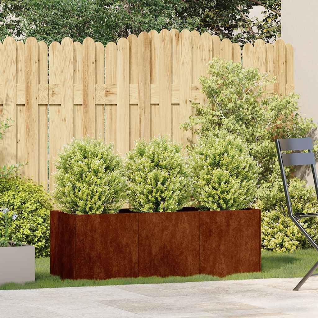 Vidaxl Planter Box 120X40X40 Cm Weathering Steel Y Pot for Garden/Patio/Balcony image number 5