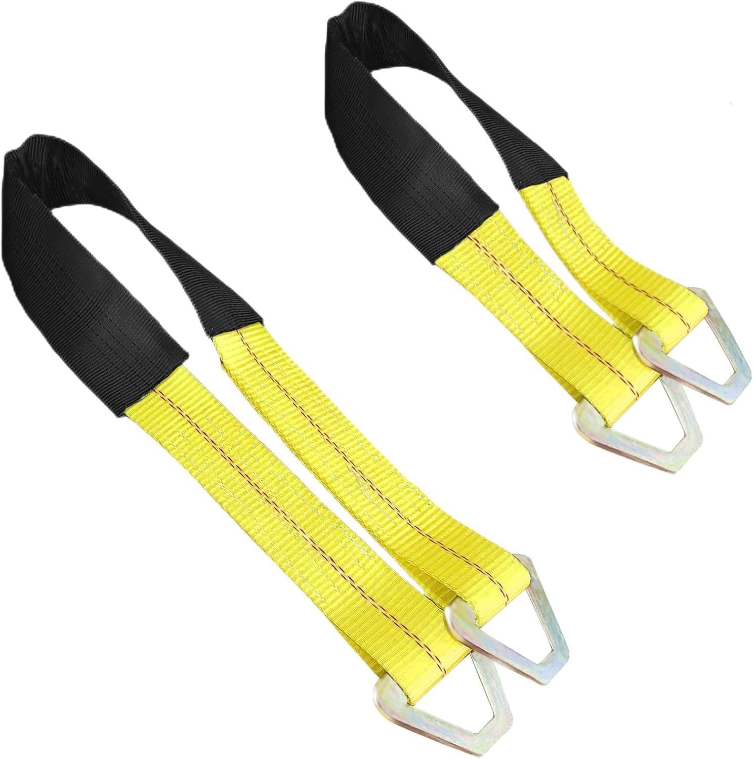 WSSROGY 2 Pack 24"X2" and 36"X2" Axle Tie down Straps with Protective Sleeves and D Rings, Heavy Duty Car Axle Straps 6000 Lb. Capacity 9000 Breaking Strength for Car Securing image number 6