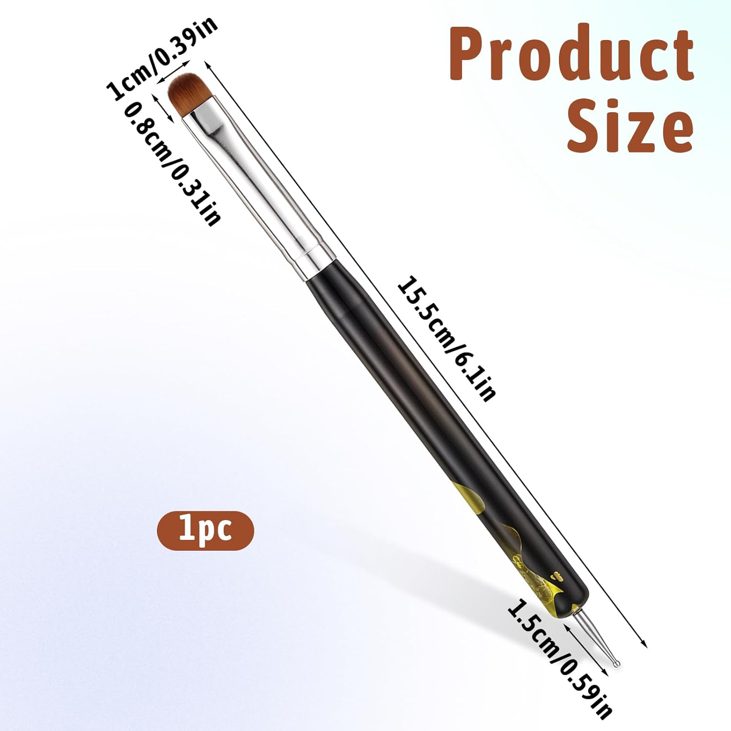 Nail Art Brush, 2-Way French Tip Brush, Acrylic Nail Brush, French Nail Brushes Tip Tool for Professional Manicure Nails Art Design image number 3