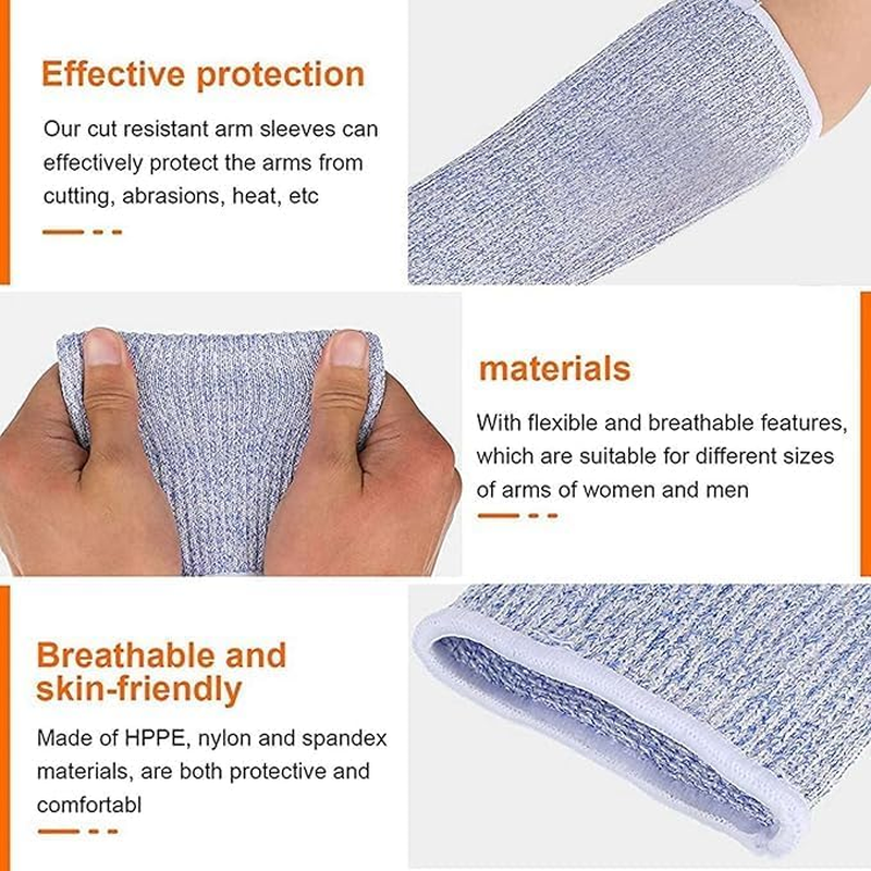 AUJING 4 Pair Arm Protection Sleeves, Cut Resistant Sleeves, Bruising Arm Guards, Forearm Arm Protectors, Gardening Sleeves, Safety Armband for Garden Kitchen Cooking image number 2