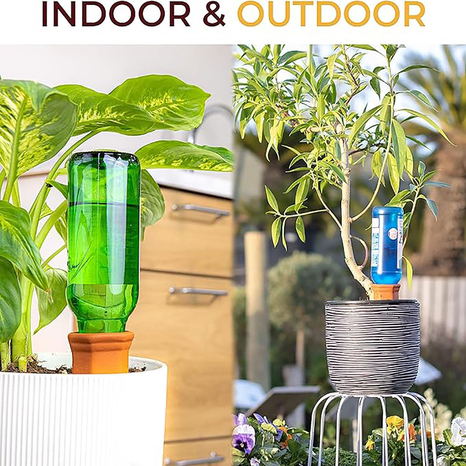 4 Pcs Plant Watering Devices, Terracotta Plant Watering Stakes, Automatic Plant Waterers, Slow Release Plant Watering Spikes for Wine Bottles Great Watering Spikes for Indoor & Outdoor Plants image number 4