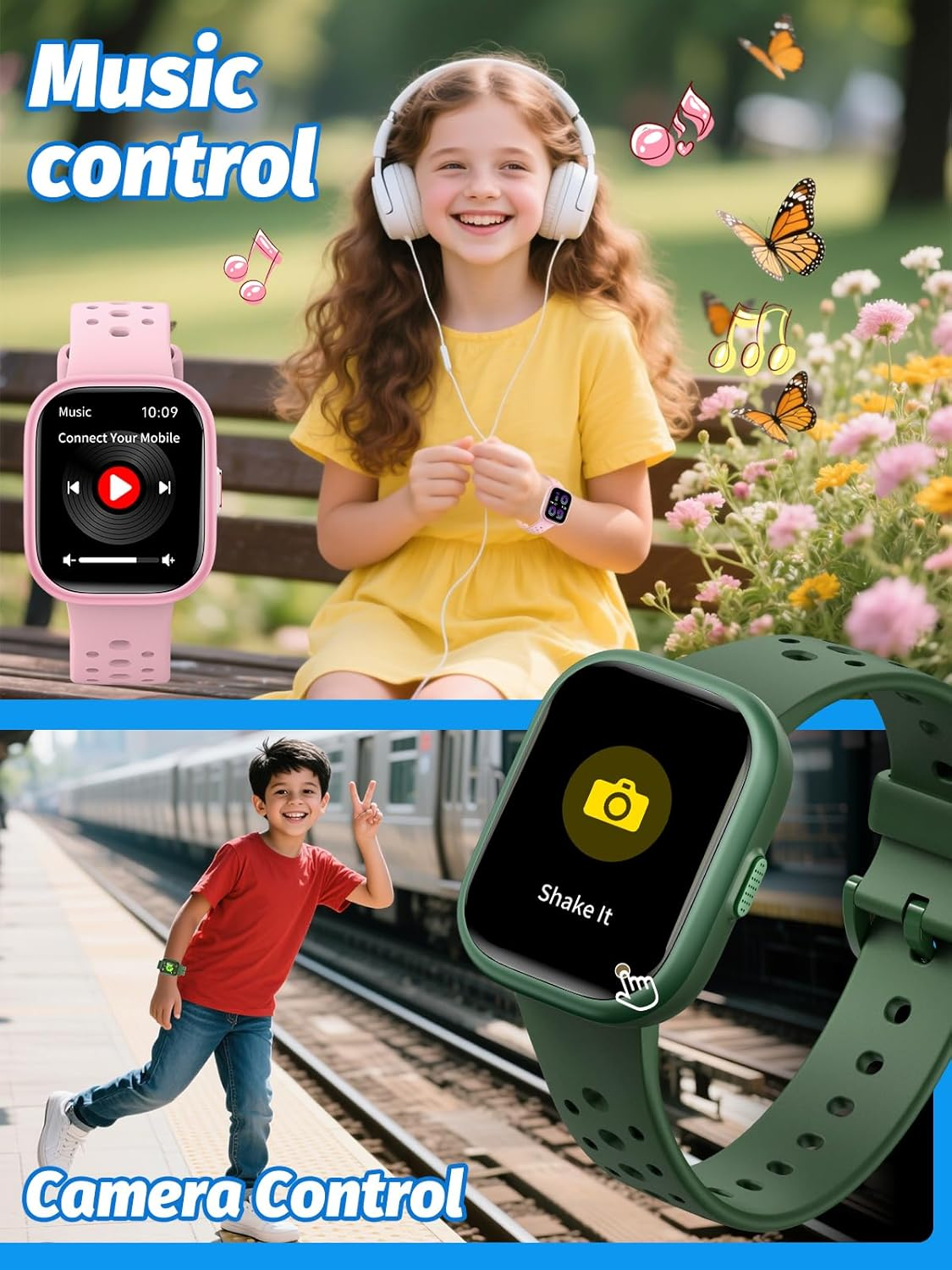 Teslahero Upgraded Kids Smart Watch Fitness Tracker, 1.85" Screen with 12 Puzzle Games, Heart Rate Sleep Monitor, Pedometer, Waterproof Activity Tracker With/Without APP for Boys Girls image number 6