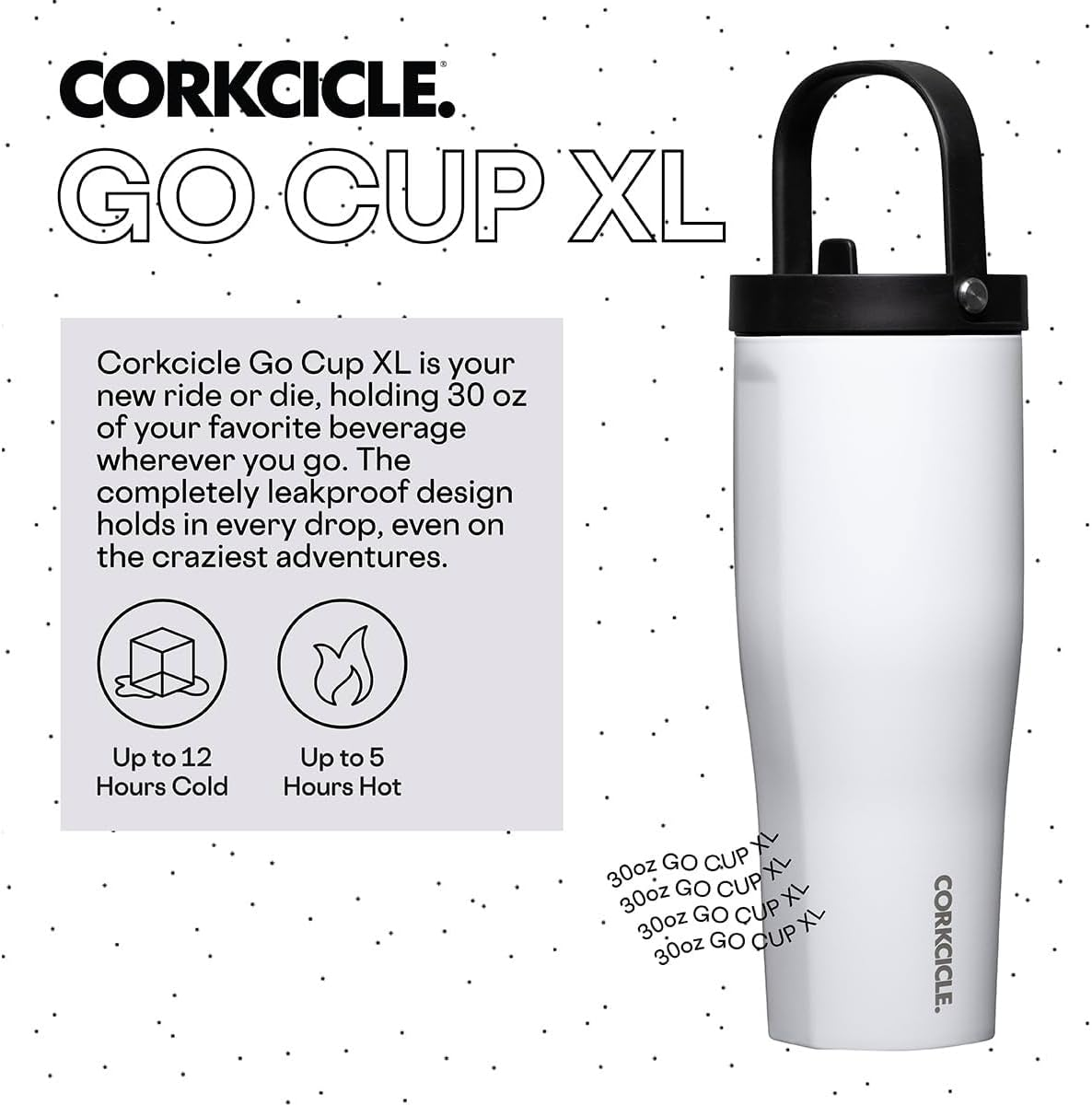 Corkcicle Go Cup XL - 887Ml Gloss White image number 4