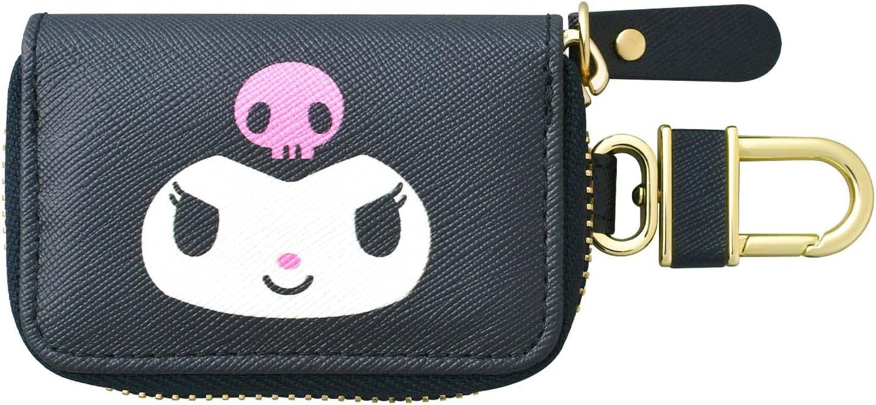 SEIWA KT523 Hello Kitty Key Case, Smart Key Storage, Black & Gold