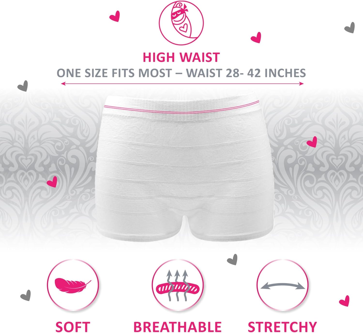 Ninja Mama C-Section Recovery Kit &ndash; Includes Peri Bottle, Silicone Scar Strips, Postpartum Underwear (5 Pack) & Hot Cold Therapy Packs &ndash; Essentials for C-Section Healing image number 4