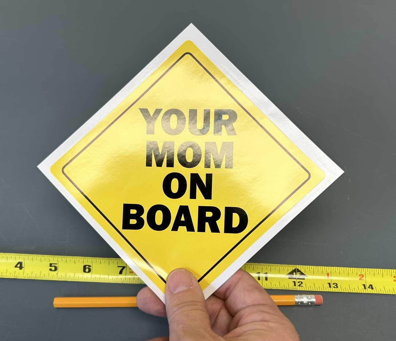 Gear Tatz - Your Mom on Board - Funny- Bumper Sticker - 5 X 5 Inches - Professionally Made in the USA (Vinyl,X1) image number 2