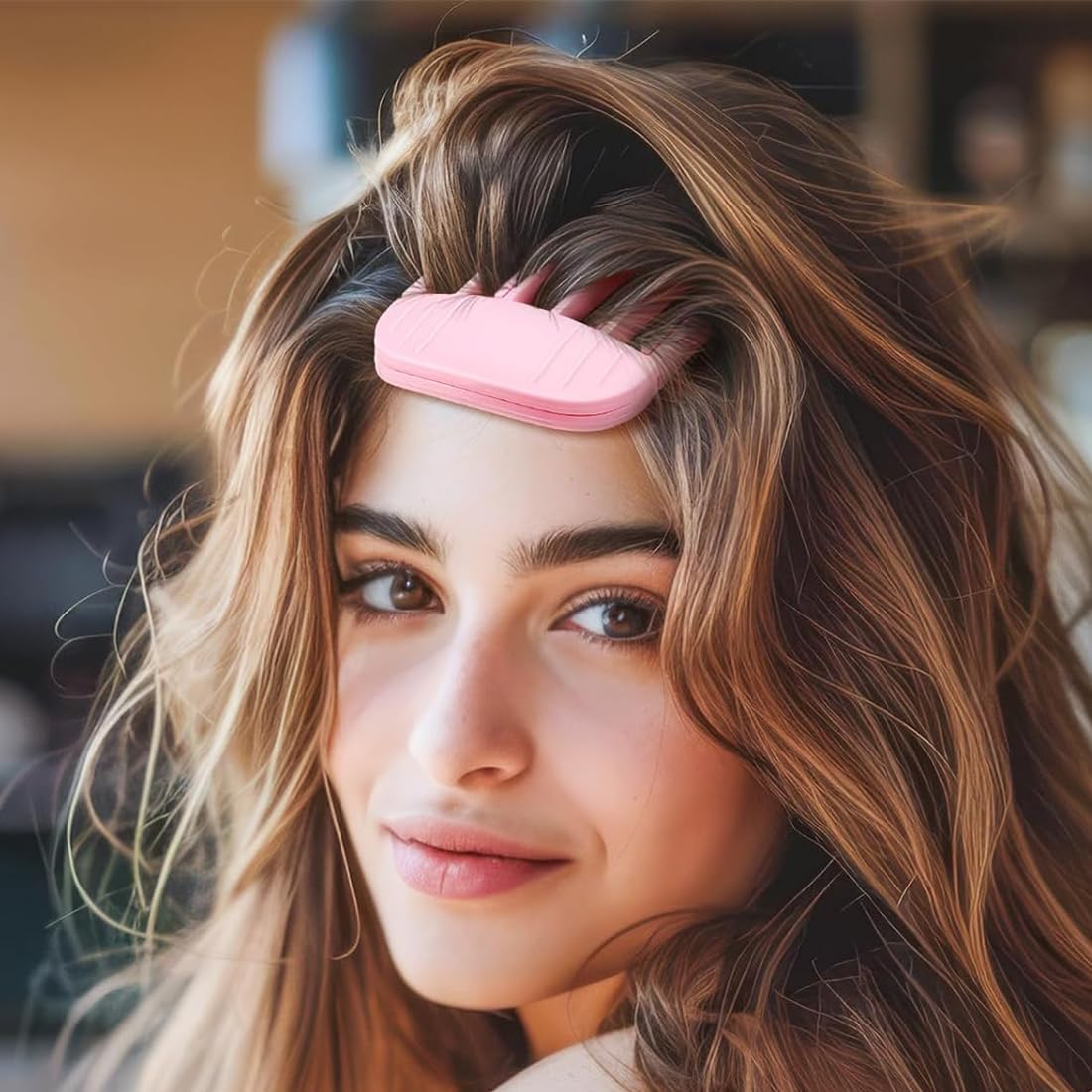 Pack of 4 Hair Clips for Styling, Hair Bangs Clip, Volume Hair Clips for Fluffy Bangs, Volume Clip for Hairline, Hair Root Lifting Clips for Men and Women (Pink + Blue) image number 5