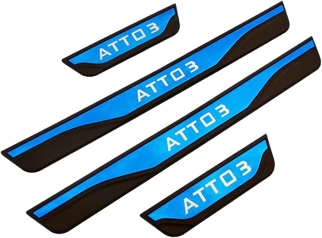 For BYD Shark 6 Sealion 6 2025 Stainless Door Sill Protector Kick Plate Entry Guard Kit Interior Accessory (BYD Black Chrome)