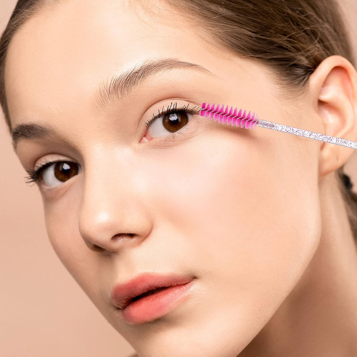 4Pcs Tube Mascara Brush Lash Brow Comb Mini Mascara Makeup Makeup Gadgets DIY Lash Wand Tubes Eye Extension Tool Empty Bottle Rosy Acrylic - Blue image number 6