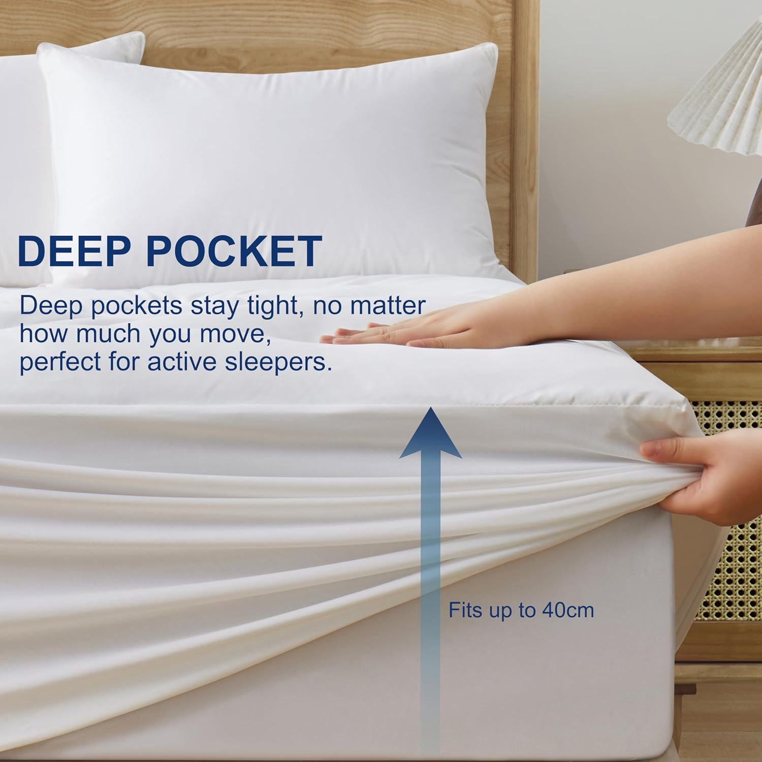 Mumullum 1200GSM Mattress Topper King Single, Extra Thick Breathable Fiber-Filled Fitted Mattress Pad, Machine Washable Hypoallergenic for 40CM Deep Pocket image number 3