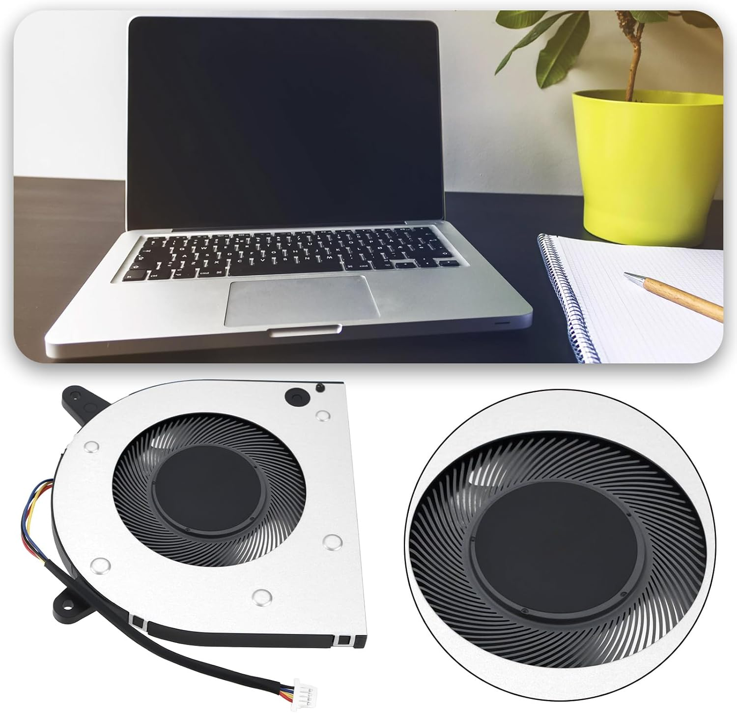 Create Idea 1Pc DC5V 0.50A 4-Pin Laptop CPU Cooling Fan Laptop Radiator Compatible with LGA 1155 Socket H2 BF07505H05FP Notebook Heatsink Part image number 5