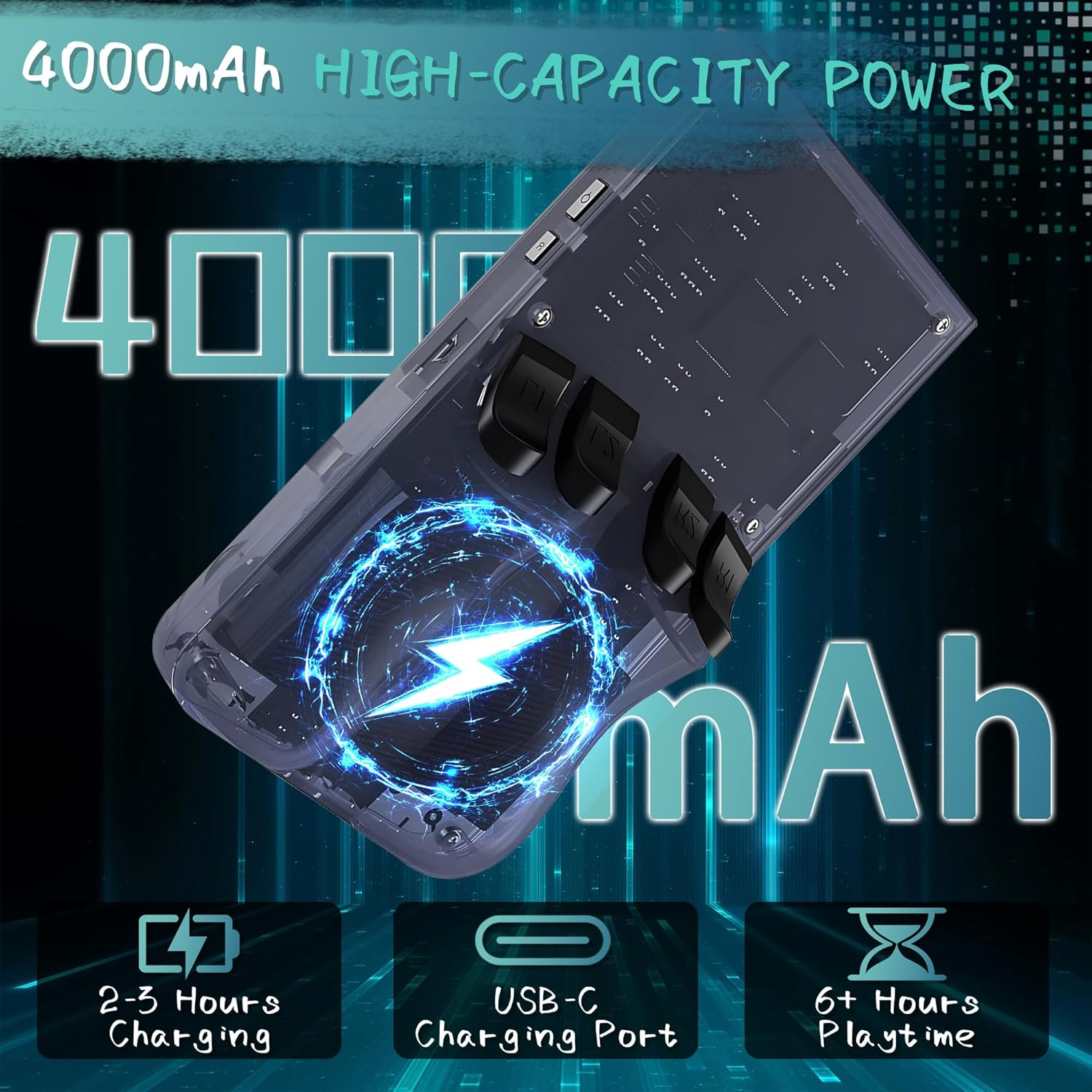 R36MAX Retro Handheld Game Console with 256GB Micro SD Card, 40000+ Games Retro Gaming Console, 4.0" IPS HD Screen, 4000Mah Rechargeable Mini Retro Video Console, Portable Pocket Arcade - Grey image number 1