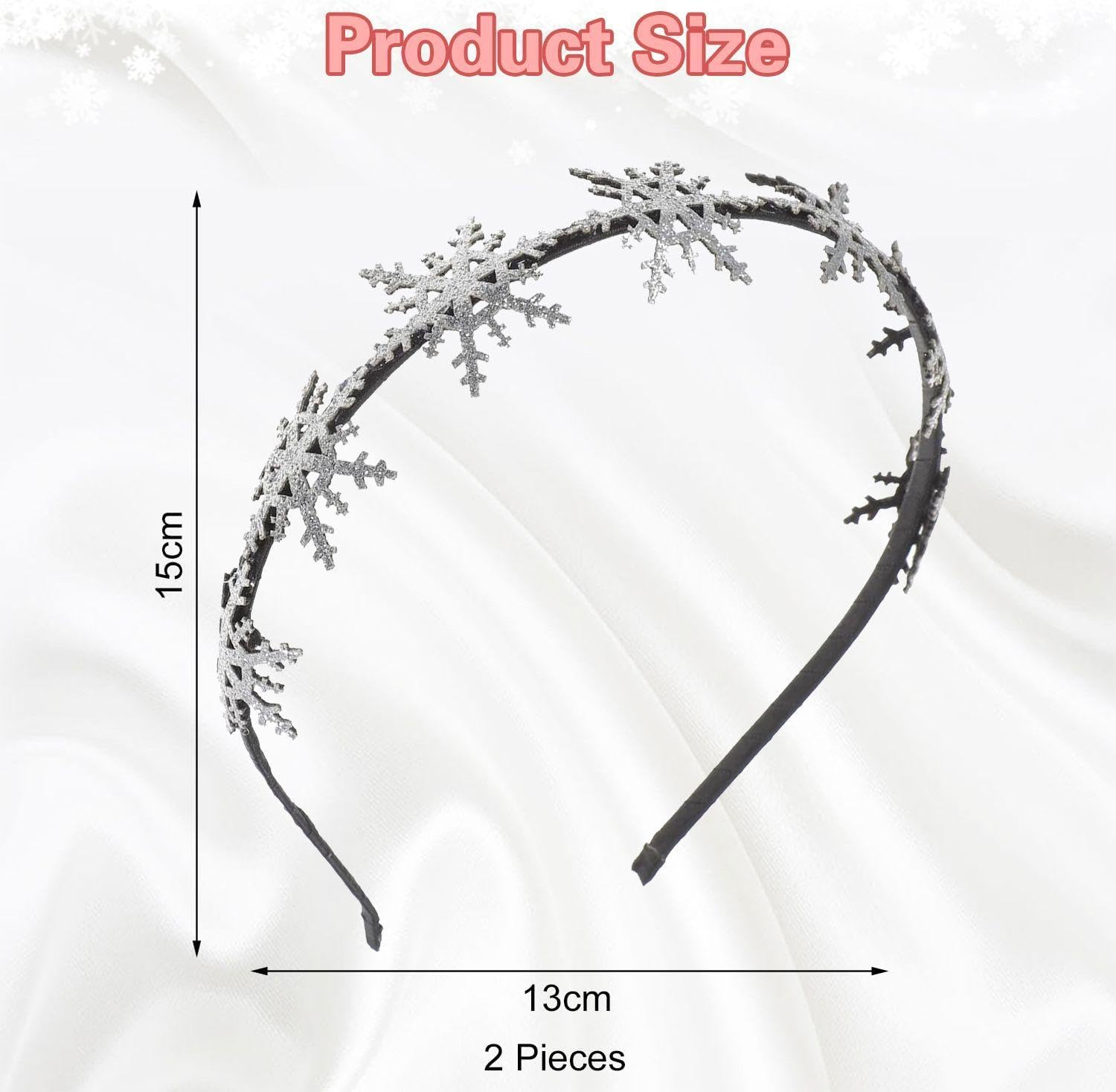 Pack of 2 Snowflake Headbands, Creative Cute, Shiny Hair Accessories for Children, Funny Girls' Headwear, Fixed Hairstyle Decoration. image number 1