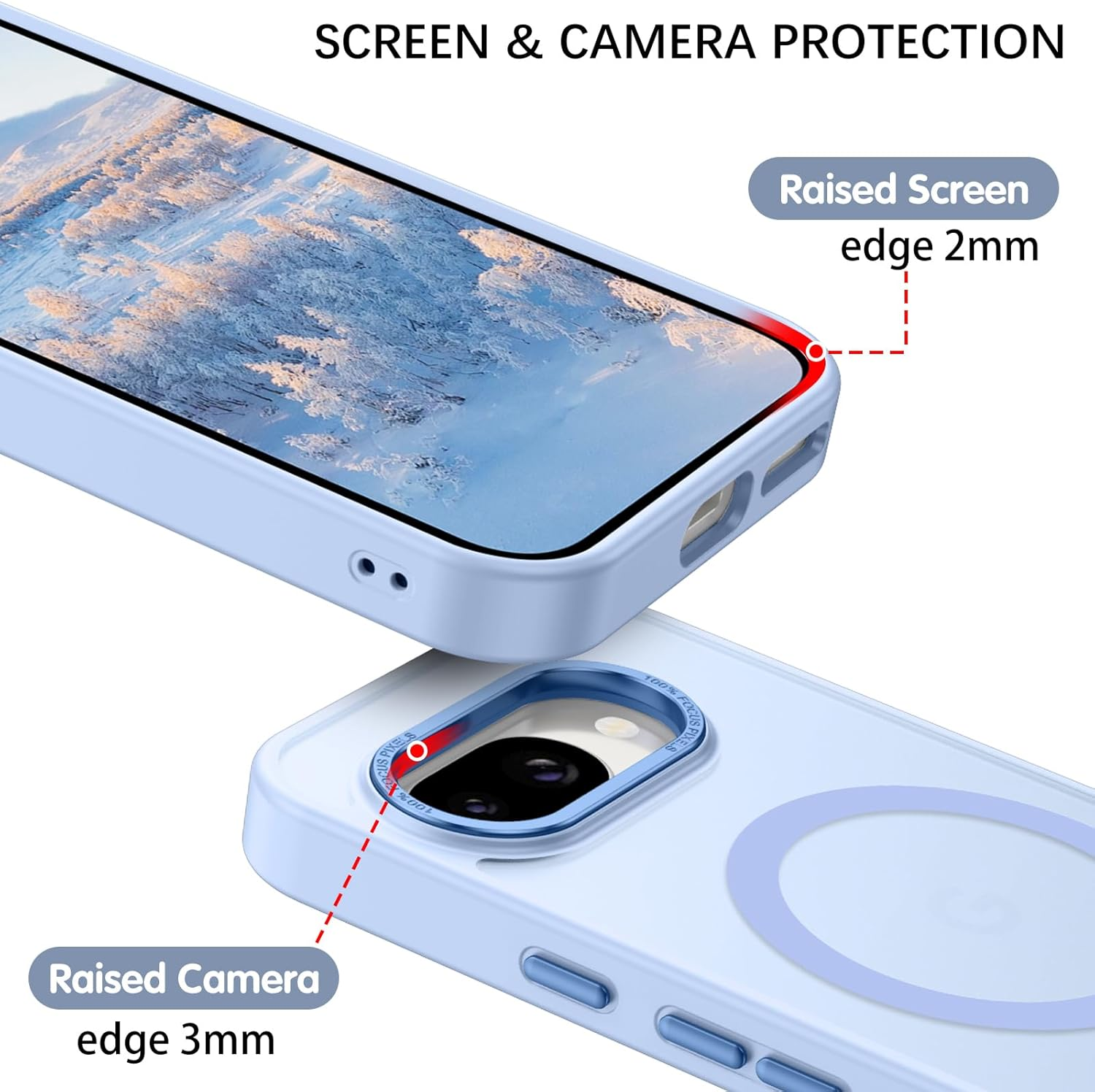 BENTOBEN for Google Pixel 9A Case, Magnetic Skin-Friendly Touch Slim Matte Phone Cases Supports Wireless Charging, Shockproof Full-Body Protective Cover for Google Pixel 9A 6.3 Inch (2025) Light Blue image number 5