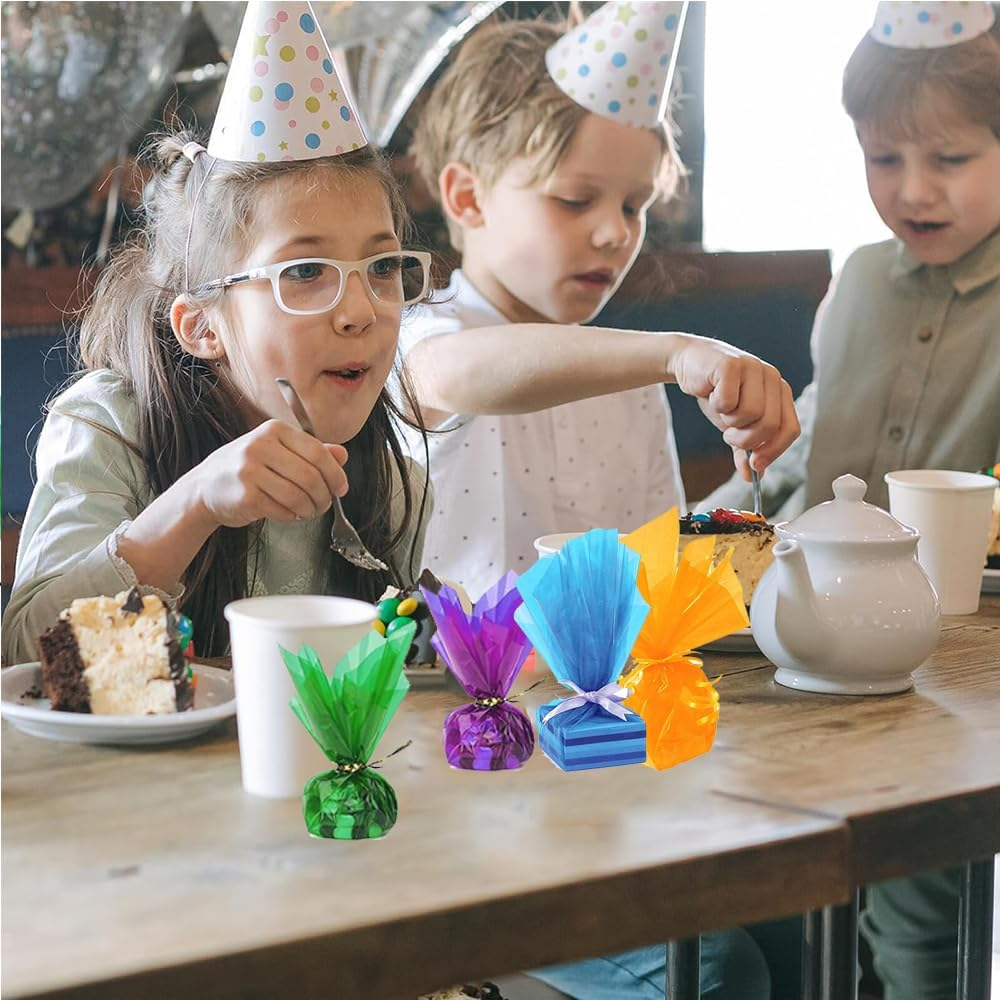 160Pcs Colorful Cellophane Sheets &ndash; 8 Vibrant Colors, 7.5X7.5 Inch Transparent Plastic Wrap for DIY Crafts, Gift Wrapping, Christmas & Valentine Decorations