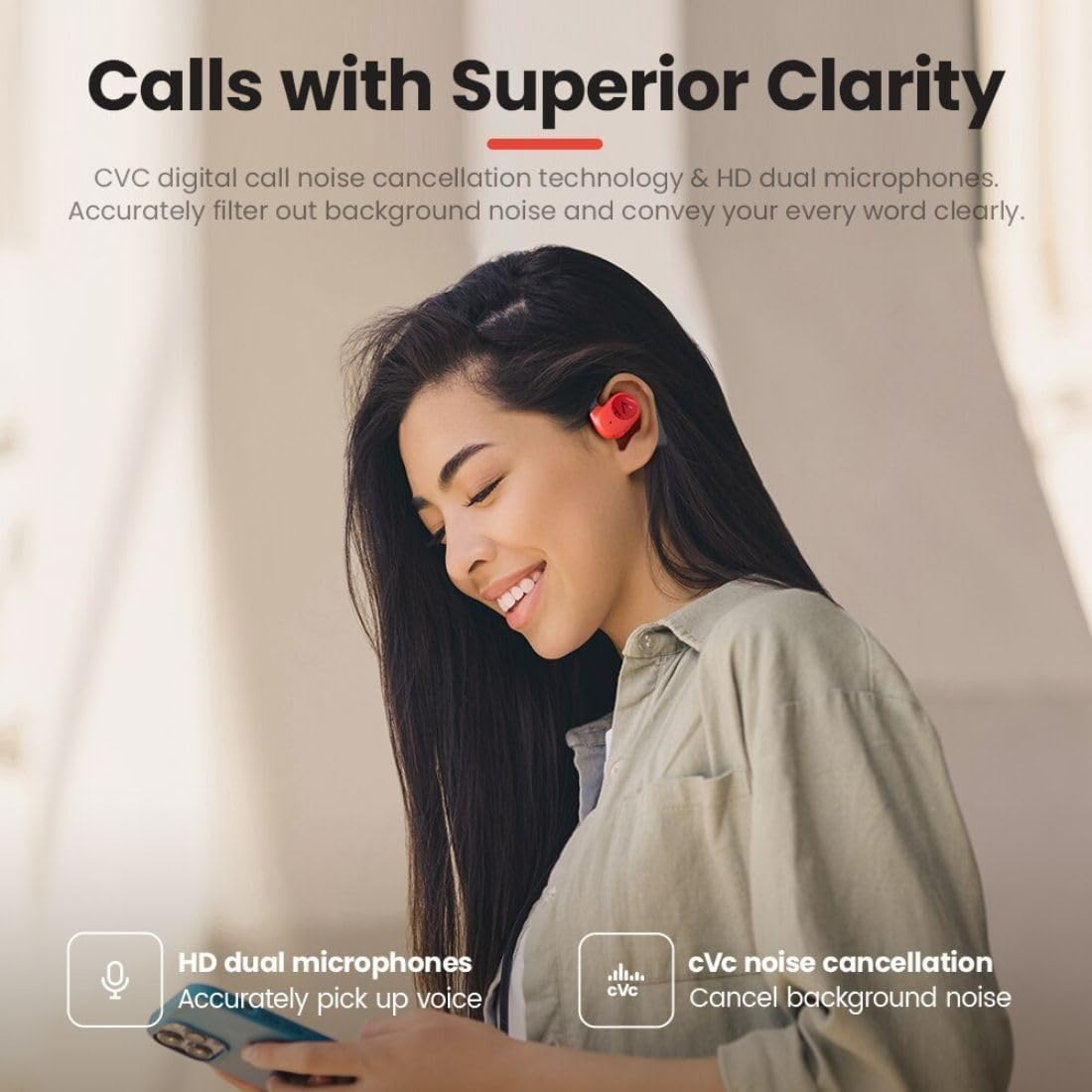 Haylou True Wireless Open Earbuds OW01 - Black image number 2