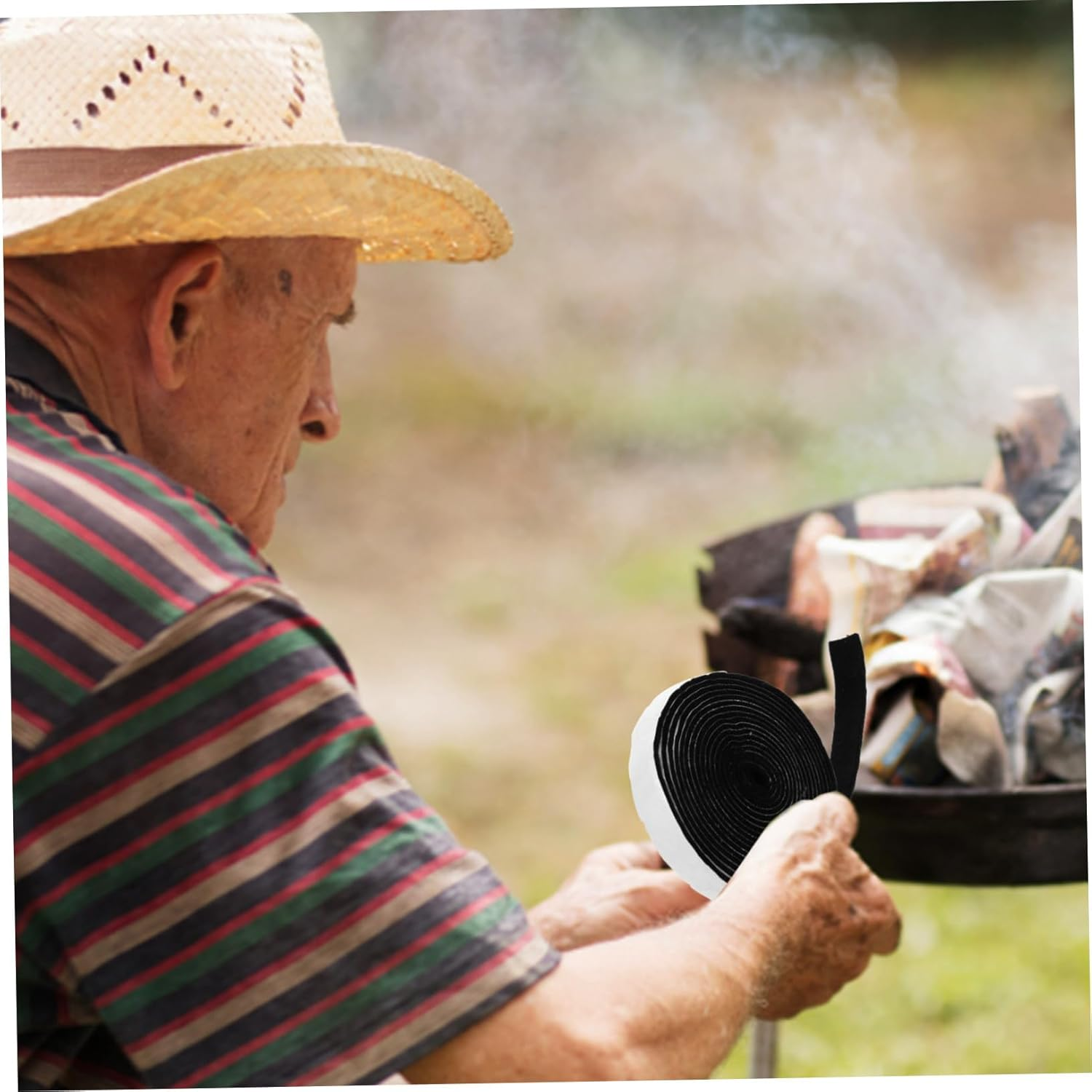 DECHOUS Black Adhesive Felt Grill Strip for Stove Burners High Temperature Insulation Gasket for BBQ Grills and Cooktops Self-Adhesive Protective Seal for Camping and Indoor Use image number 4