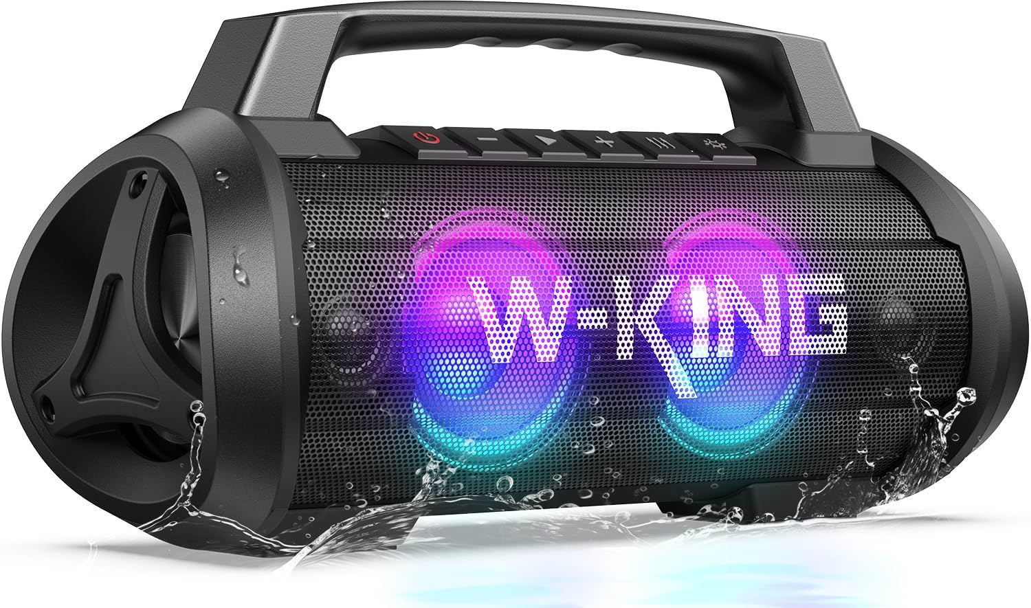 W-KING Portable Bluetooth Speakers, 70W Loud Stereo Sound with Subwoofer, Deep Bass, 42H Play,Dsp,Ipx6 Waterproof,Led Light,Eq,Powerbank,Mic In,Tf Card, AUX, Outdoor Speaker for Party, Camping image number 5