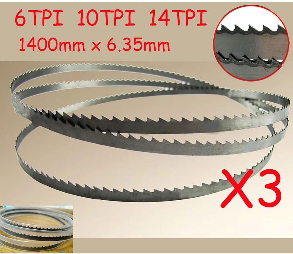 Acbbmns 3Pcs 1400Mm Bandsaw Blades Compatible for OZITO Bandsaw BSW-2580 BSW-2581 14TPI, Wood Cut (1400Mm X 6.35Mm X 14TPI) image number 2