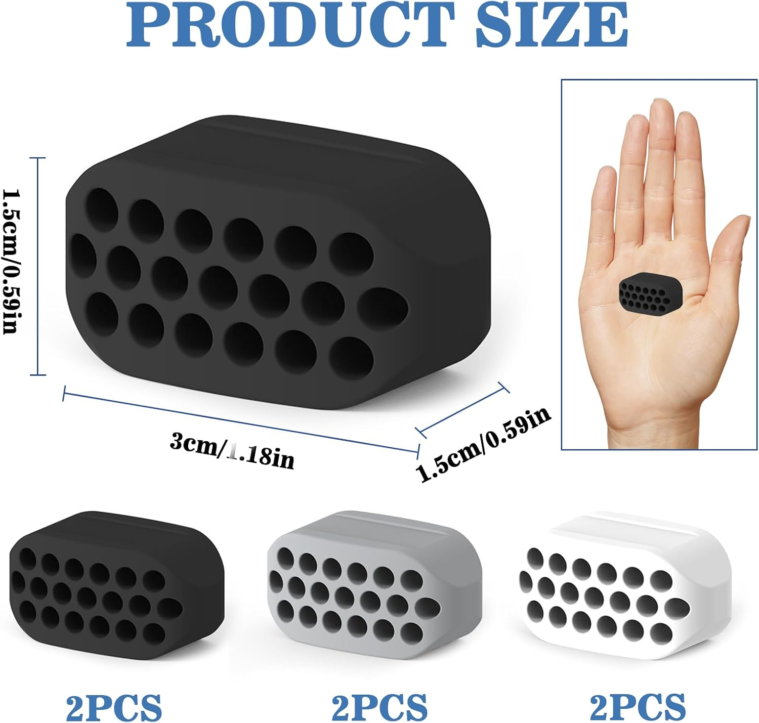 Ozgrove 6 Pcs Jawline Exerciser for Men and Women, BPA Free Silicone Facial Muscle Toning Jaw Trainer, Double Chin Breathing Exercise Device for Beginner Sculpting Face and Neck image number 1