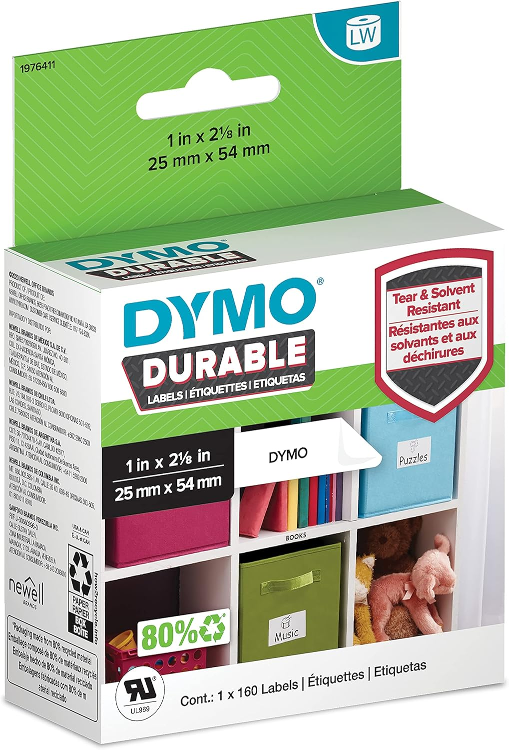 DYMO Label Writer Durable Polypropylene Label, 25 Mm X 54 Mm, White, 160 Count image number 6