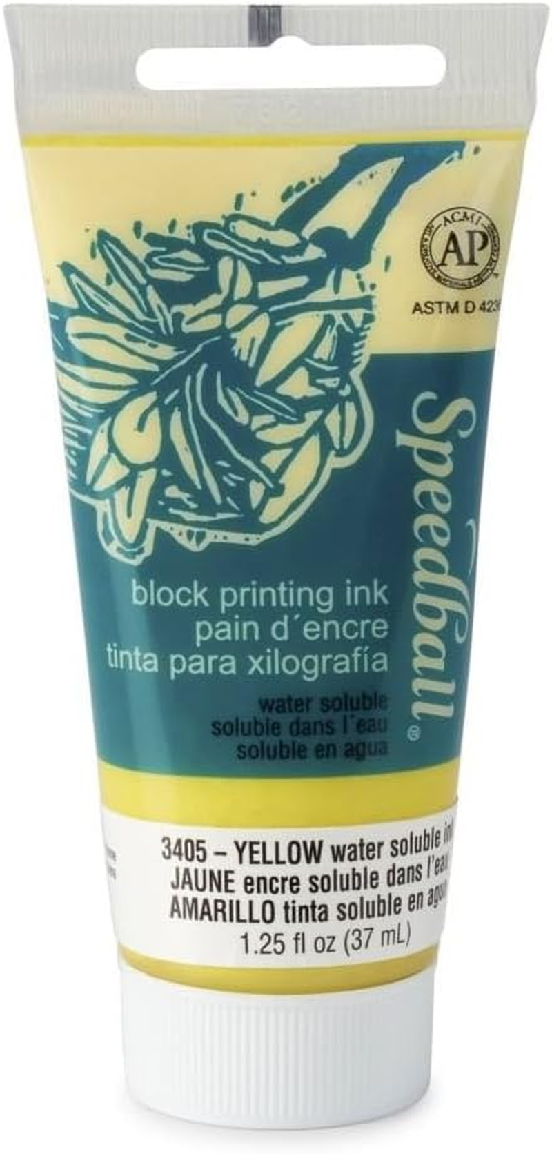 Speedball Water-Based Printing Ink Yellow, 37Ml, Produces Bold, Vibrant Colours, Can Be Printed over Acrylic Paint - Ideal for Printing on Paper, Fabric, and Wood