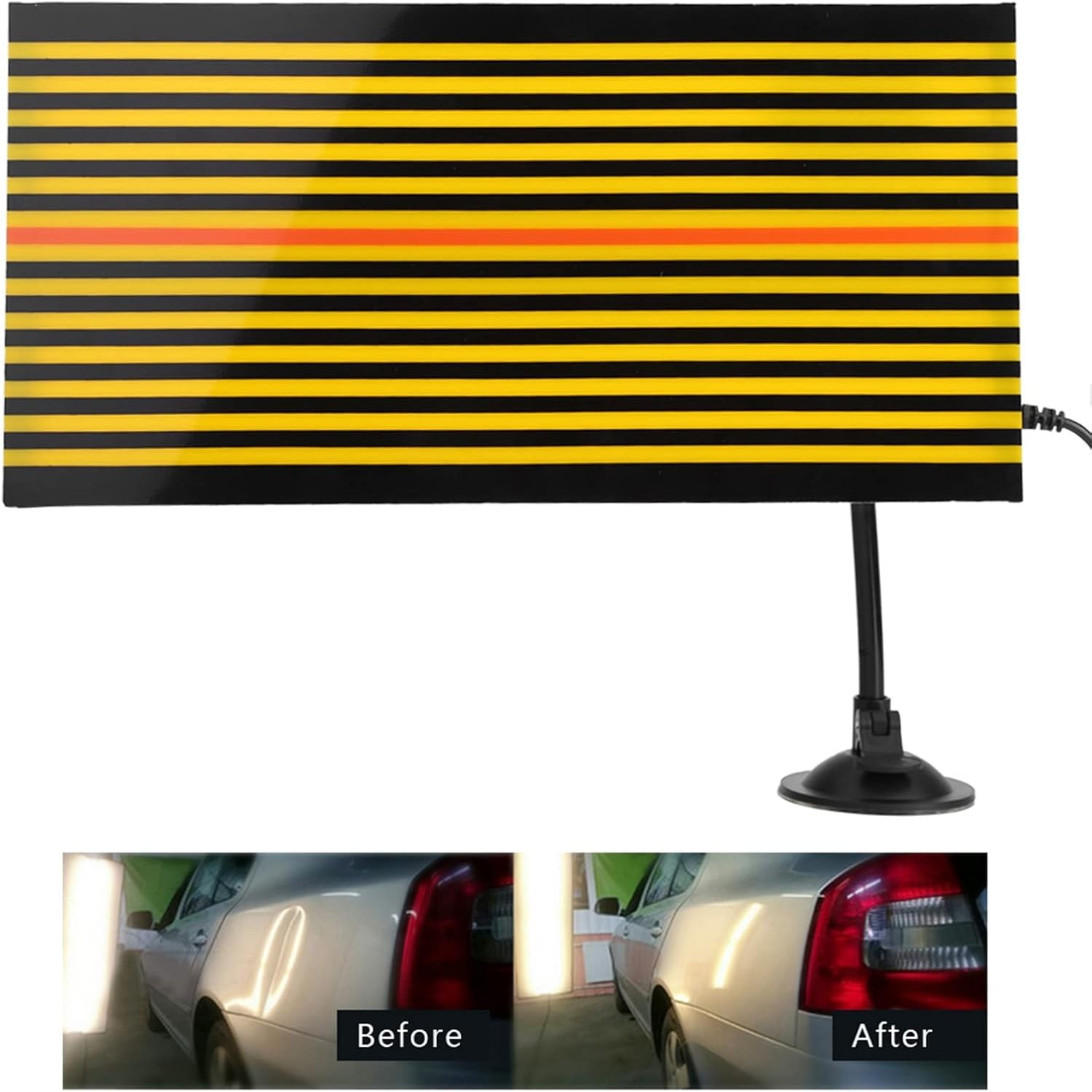 Paintless Dent Fix Tools, Dent Repair Removal Tool, Dent Checking Reflector Line Board with LED Light and USB, Paintless Dent Repair Removal Tool for Automotive Body Dent Removal