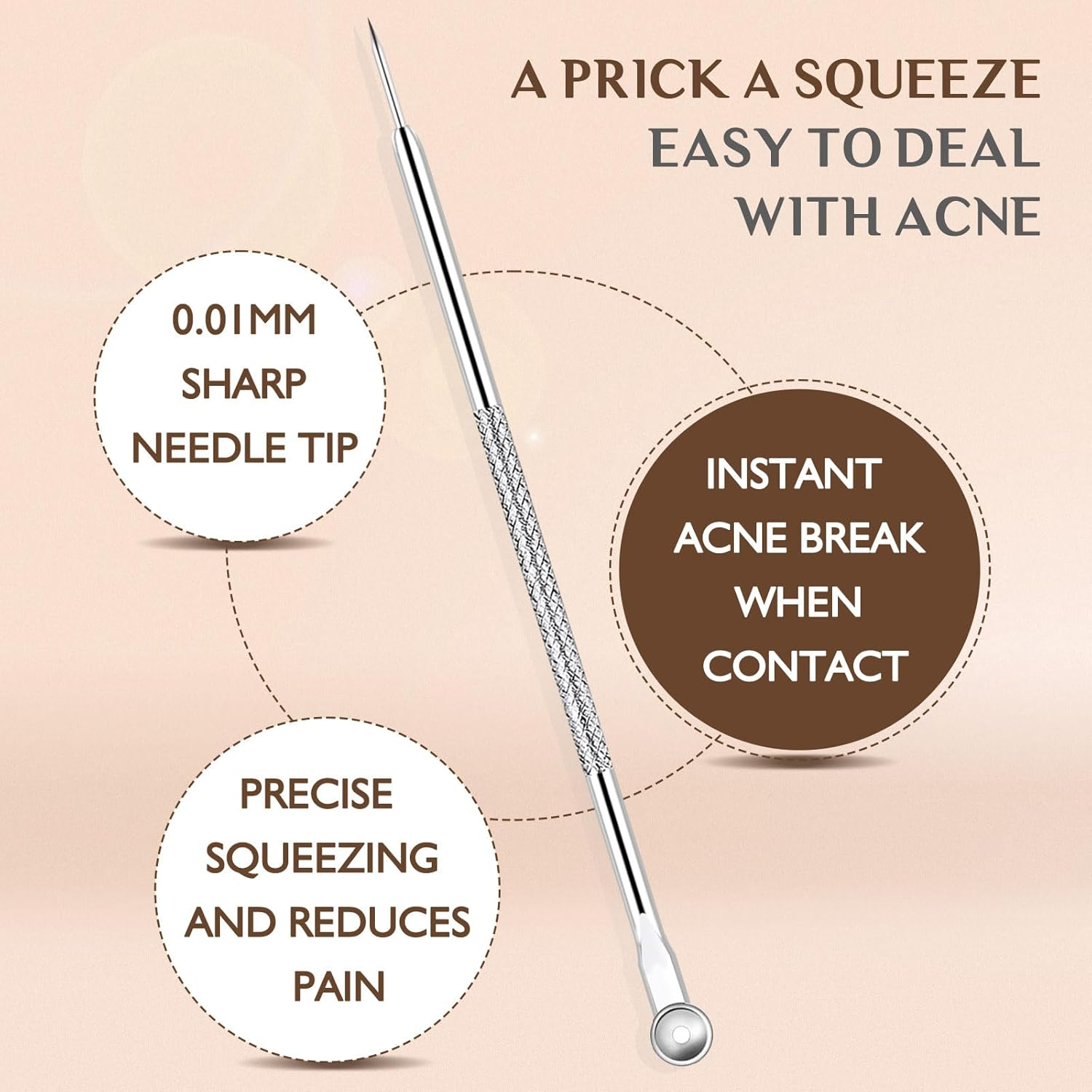 WSYUB Blackhead Tweezers, Pimple Popper Tool Kit, Blackhead Extractor,Ingrown Hair Tweezers, Blemish and Blackhead Removal Tools image number 4