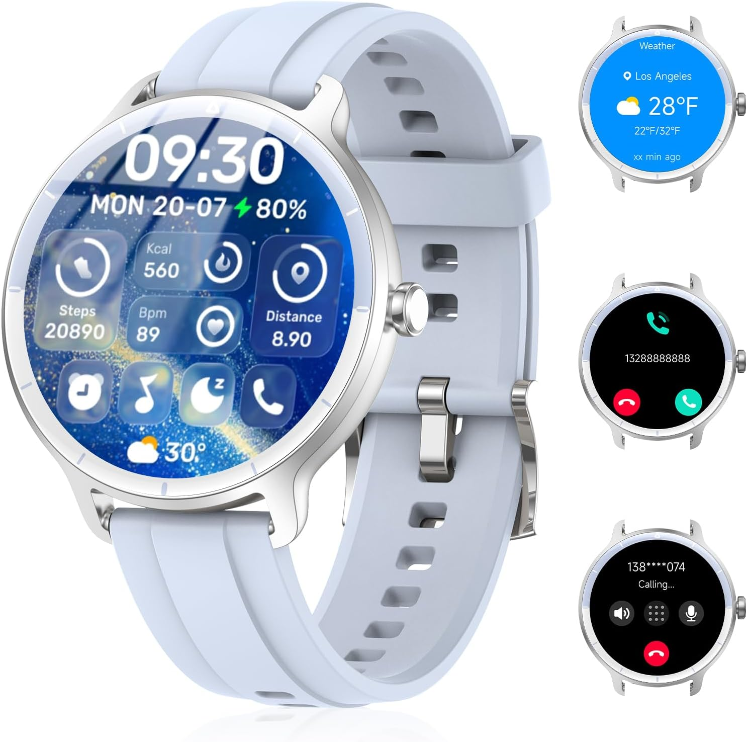 Smart Watch for Women Men (Answer/Make Calls), Smartwatches Built-In AI Voice, 1.27" HD Touch Fitness Watch with Heart Rate/Sleep/Step/Spo2 Monitor, 100+ Sports Modes & IP68 Waterproof for Android Ios