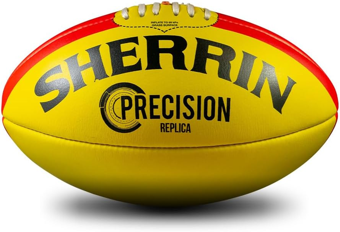Sherrin Precision Leather Replica Football, Yellow, Size 5 image number 2