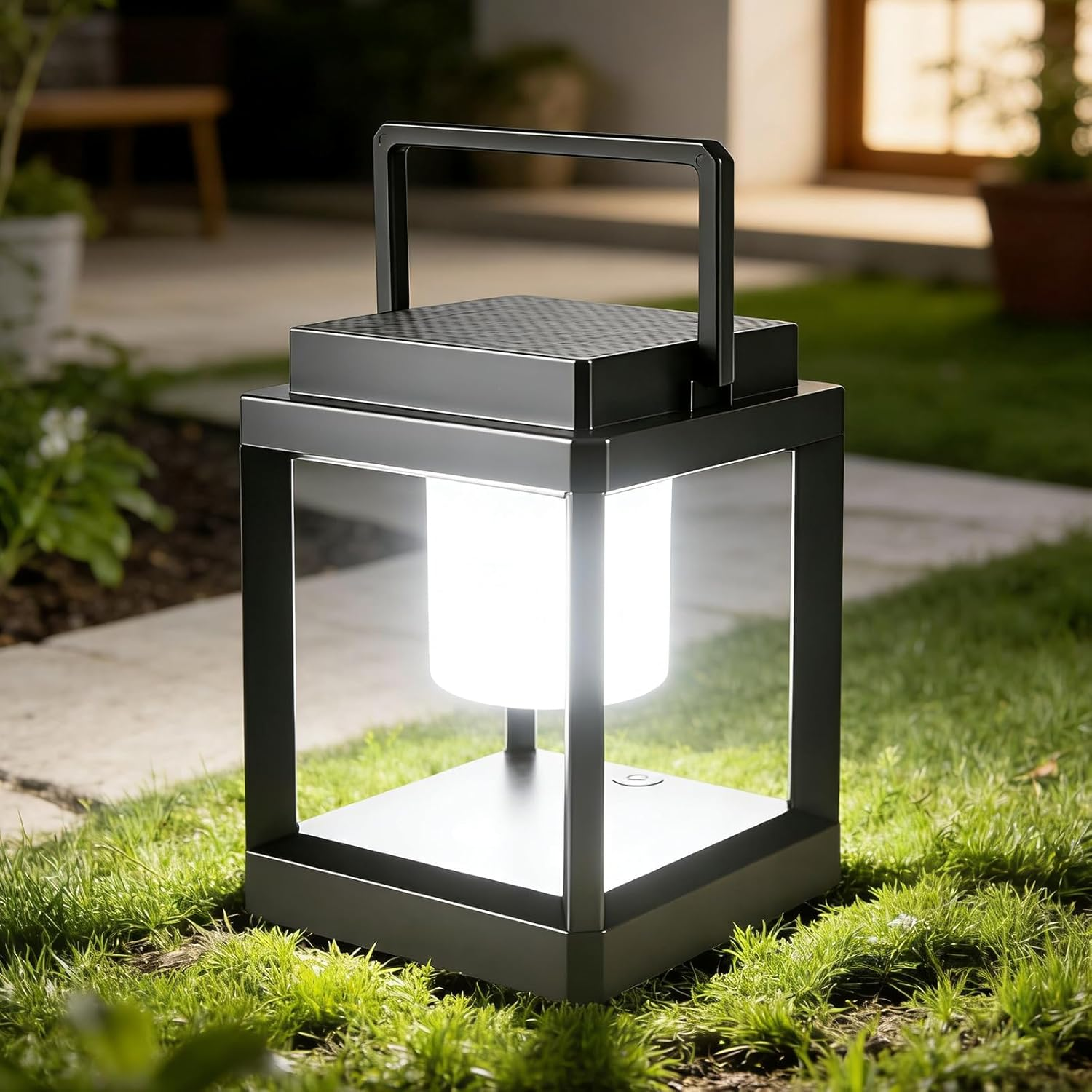 Portable Solar Lantern for Outdoor Waterproof, Rechargeable Led Table Lamp, Hanging Decorative Solar Lights for Patio/Garden/Camping/Walking/Reading image number 2