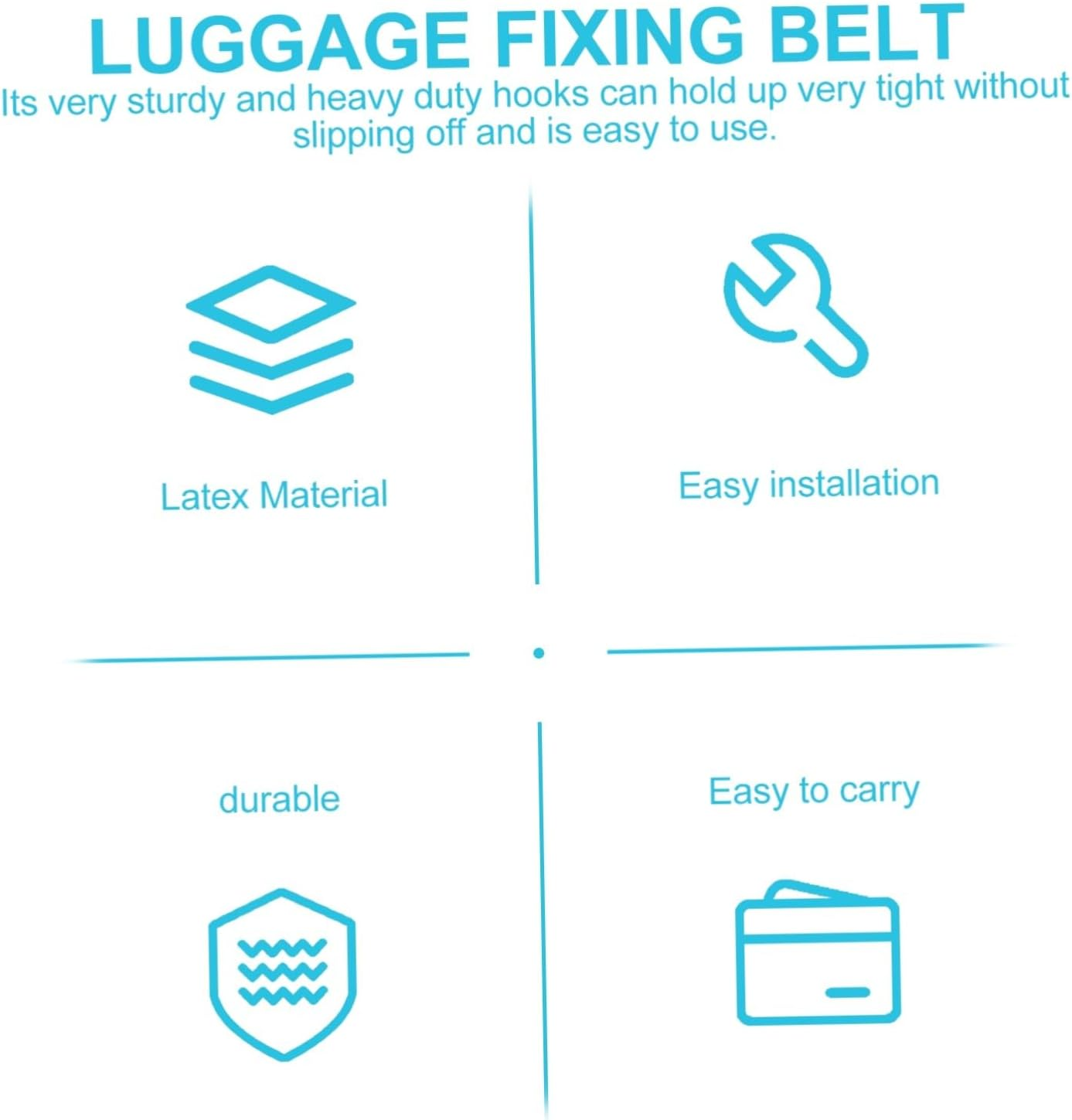 UKCOCO 5Pcs Strapping Hook Rope Elastic Bungee Cords Hooks Luggage Fixing Belt for Travel Gear and Cargo Fixed Belt image number 1