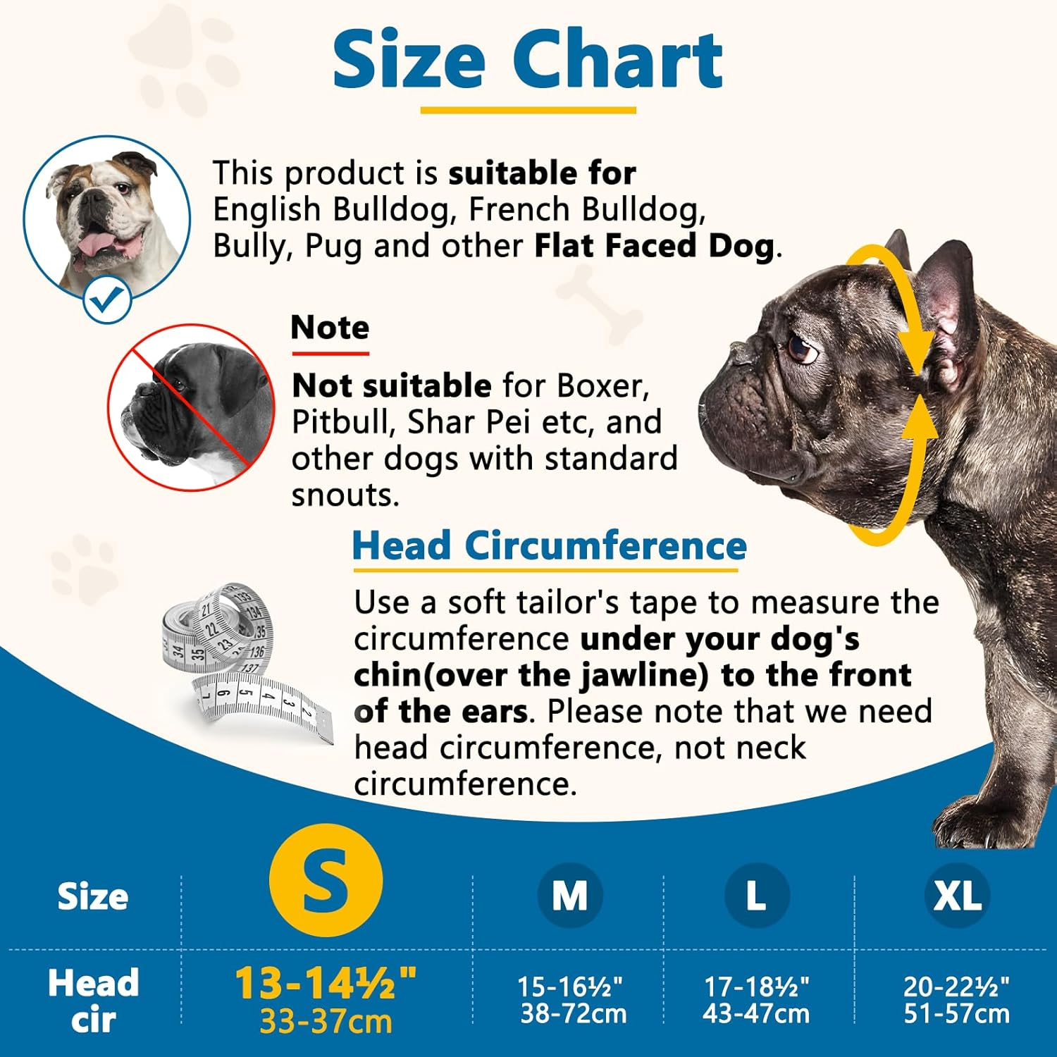 BARKLESS Short Snout Dog Muzzle, Soft Silicone Flat Faced Muzzle for French Bulldog Shih Tzu and Pug for Biting Chewing Licking and Grooming, Allows Panting image number 4