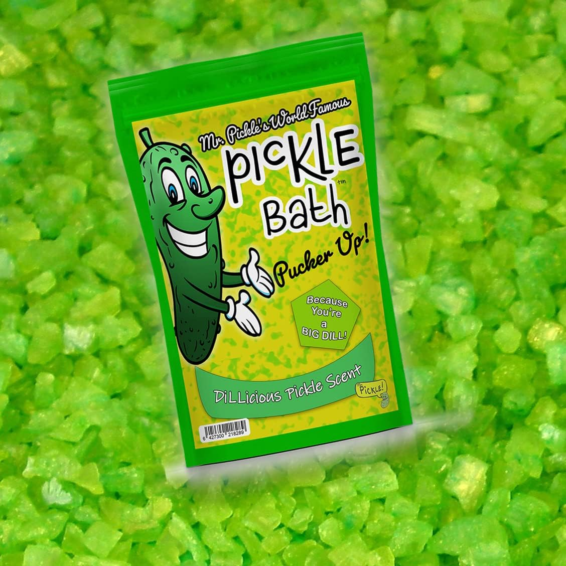 Mr Pickle&rsquo;S Pickle Bath Salts - Premium Dill Pickle Scented Bath Soak for Kids - Shower Gift for Pickle Lovers, Funny Stocking Stuffers and Gift Baskets for Children, Teens, Men, and Women image number 5