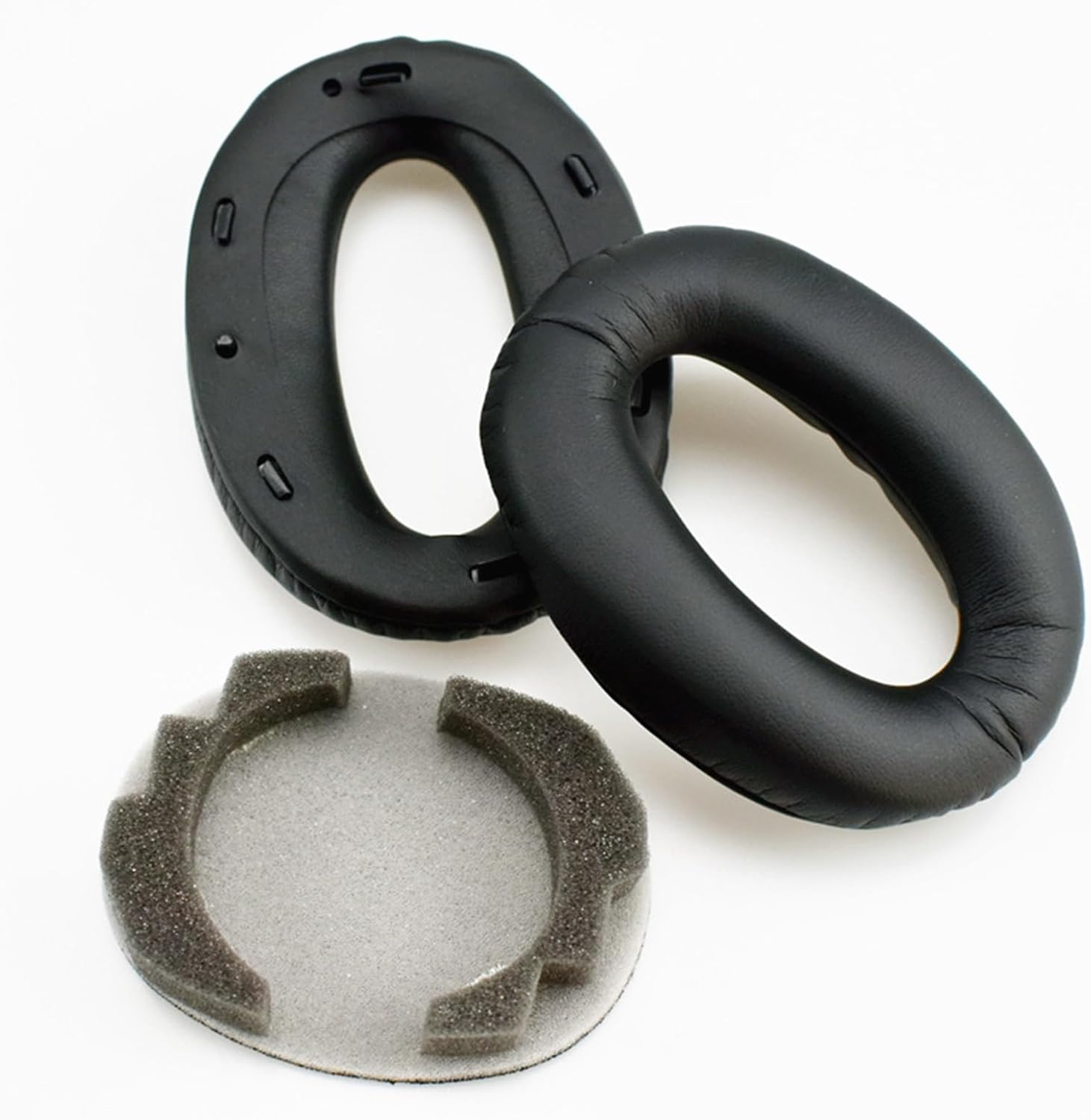 Replacement Earpads Cushions for Sony WH-1000XM4 (WH1000XM4) Headphones, MH MOIHSING Memory Foam Soft PU Leather Ear Pads Covers with Noise Isolation, Added Thickness, without Affecting Sensor- Black image number 5