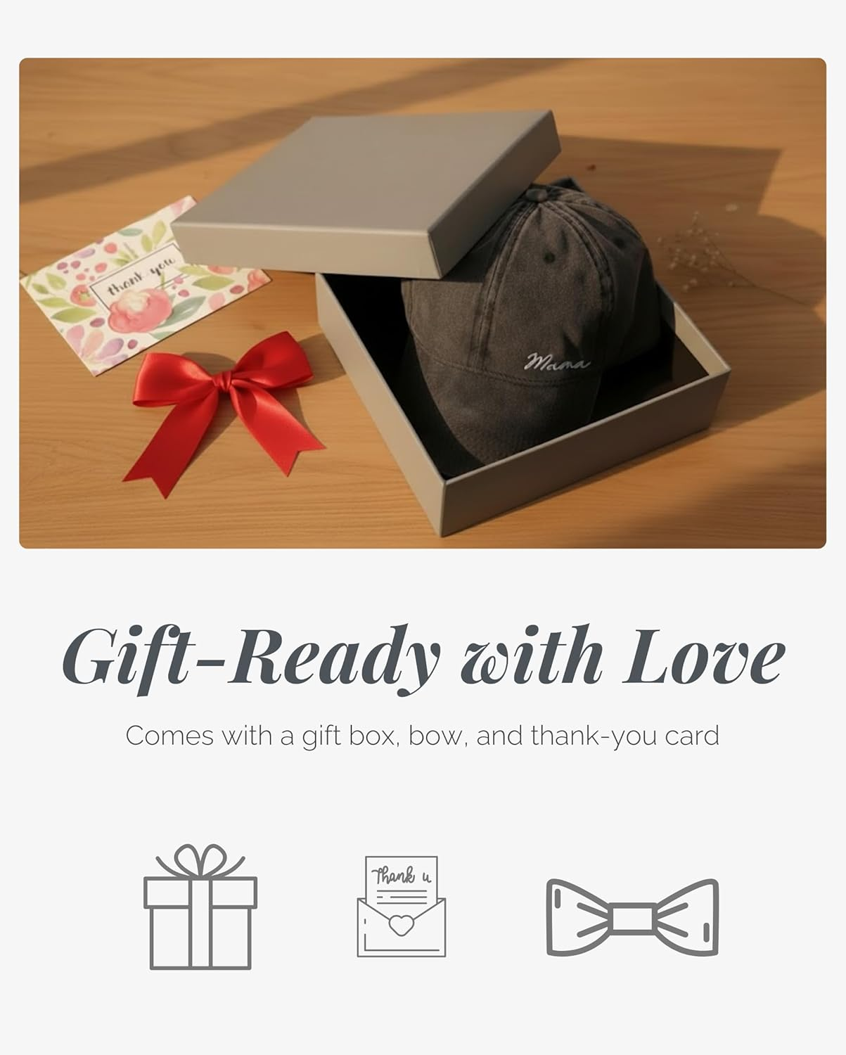 Cool Mom Hats, Fun Dad Hat, Mama Hats for Women, Distressed Mom Hat Baseball Caps - Grey-Mama image number 3