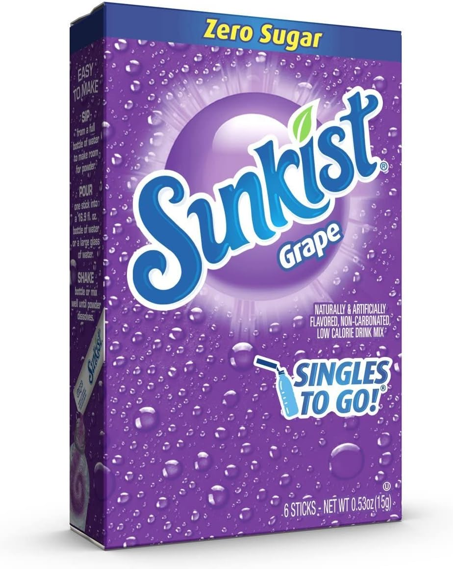 Sunkist Singles to Go Drink Mix Variety Pack, 1 Orange, 1 Grape, 1 Pineapple, 1 Lemon Lime, 1 Strawberry, 1 Red Punch, 1 CT, 1 CT image number 1
