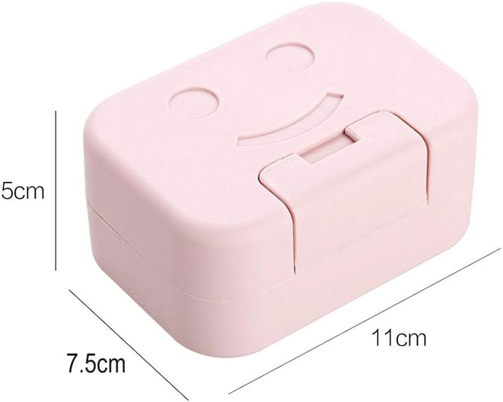 Tophomer Travel Soap Box Soap Container with Lid Plastic Portable Soap Holder Leakproof for Bathroom, Shower, Gift (Blue, Smiley) MN-005 image number 5