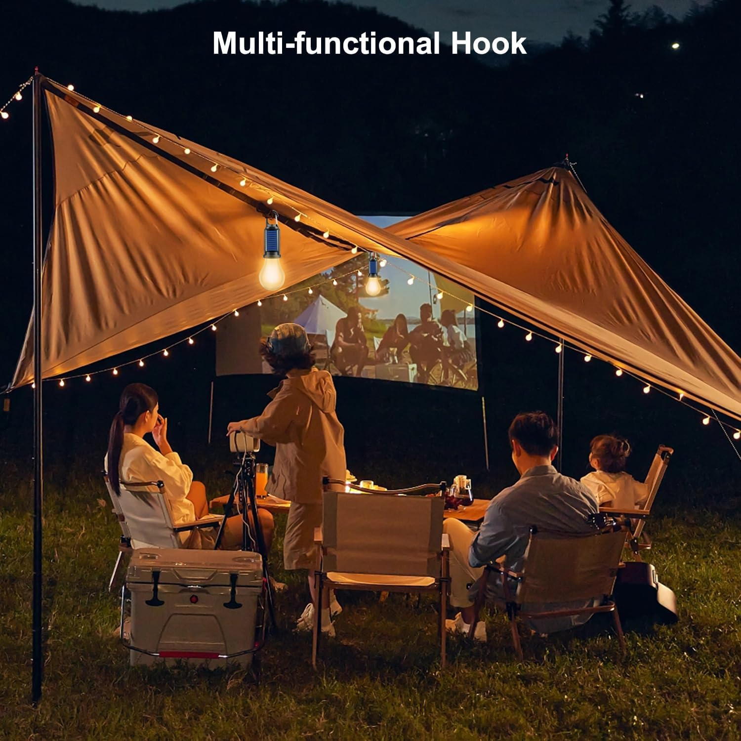 HYVCZP Solar Tent Lamp Portable LED Tent Lights, Hook Hurricane Emergency LED Camping Light Bulb, USB Rechargeable Lantern Bulb for Camping Hiking Backpacking Fishing Outage (3) image number 3