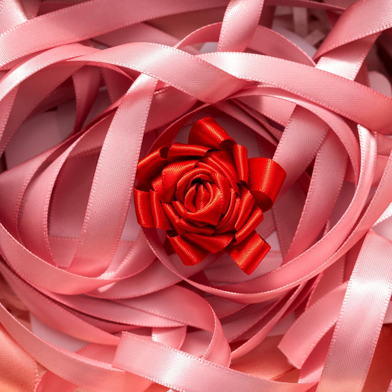 Satin Ribbon Rainbow Double Faced Ribbon 10 Colors,3/8 Inch X 5 Yd Fabric Ribbons for Gift Wrapping Flower Bouquet Wedding Decoration Bows10 Rolls image number 1