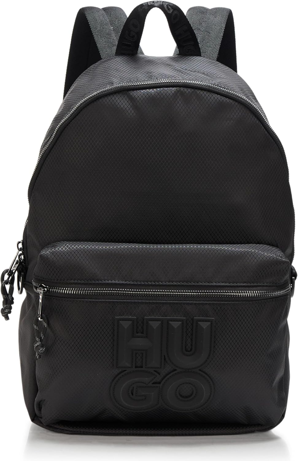HUGO, Malick Big Logo Nylon Backpack, Outer Space Black, One Size, Outer Space Black, One Size, Malick Big Logo Nylon Backpack
