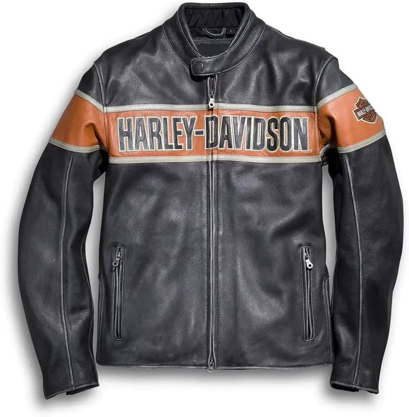 Men&rsquo;S Harley-D Biker Leather Jacket | Motorcycle Leather Jacket for Men image number 4