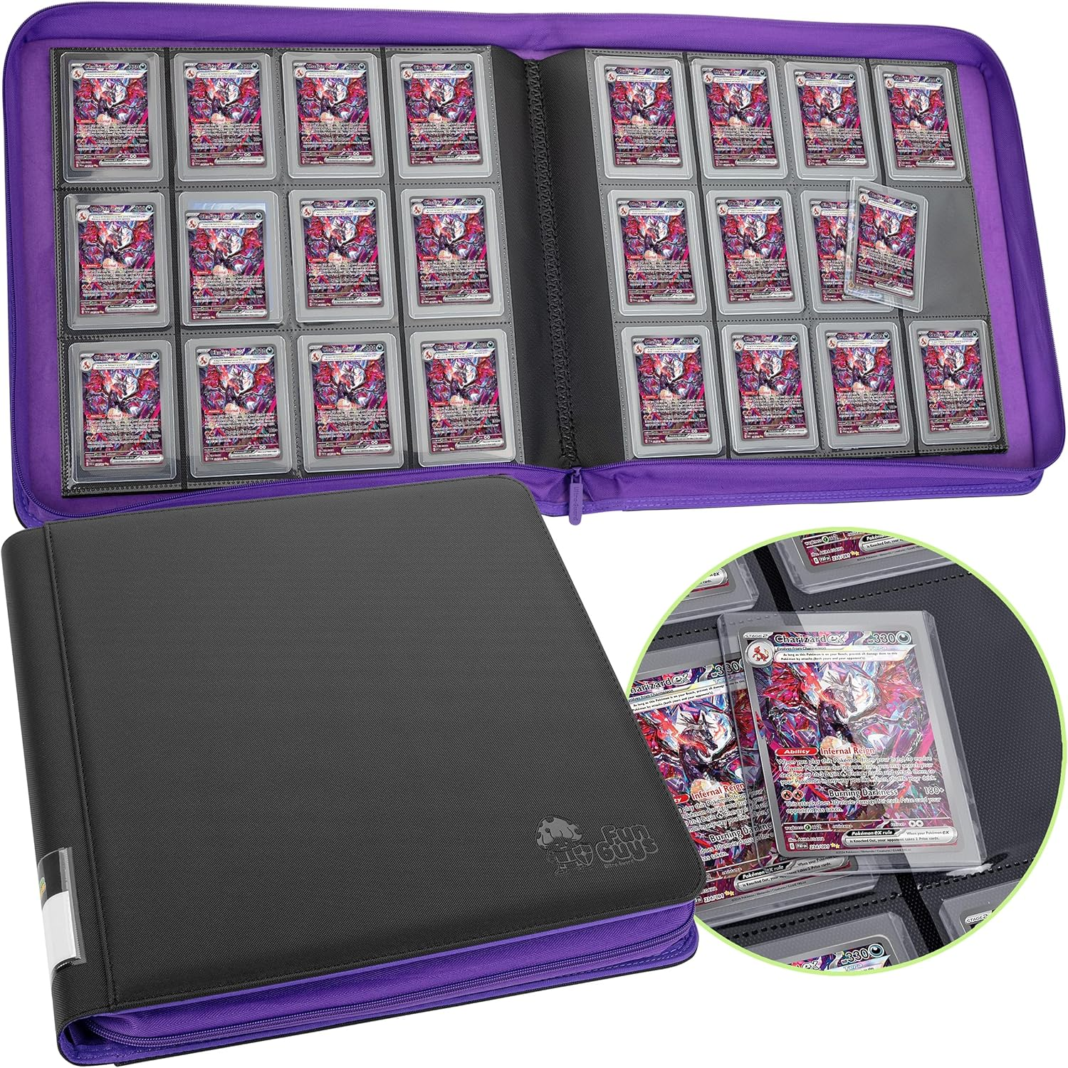 Toploader Binder, Trading Card Binder Storage, 252 9 Pocket Top Loader Binder, Pokemon Binder, Card Collection Binder, Yugioh Cards Binder, MTG Card Binder, TCG Binder, Card Folders for Trading Cards