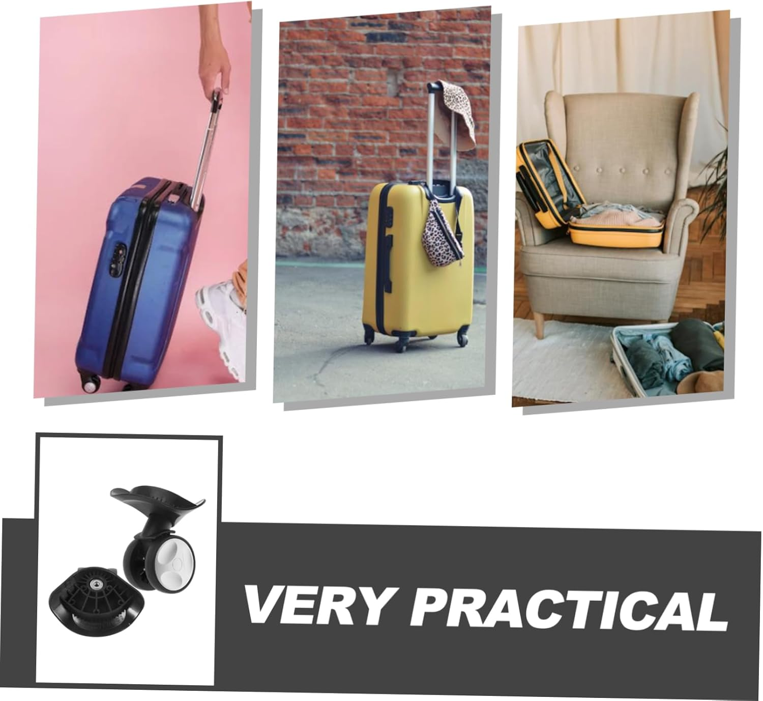 Baluue Travel Suitcase Wheel Repair Replacement Luggage Wheel Replacement Suitcase image number 5