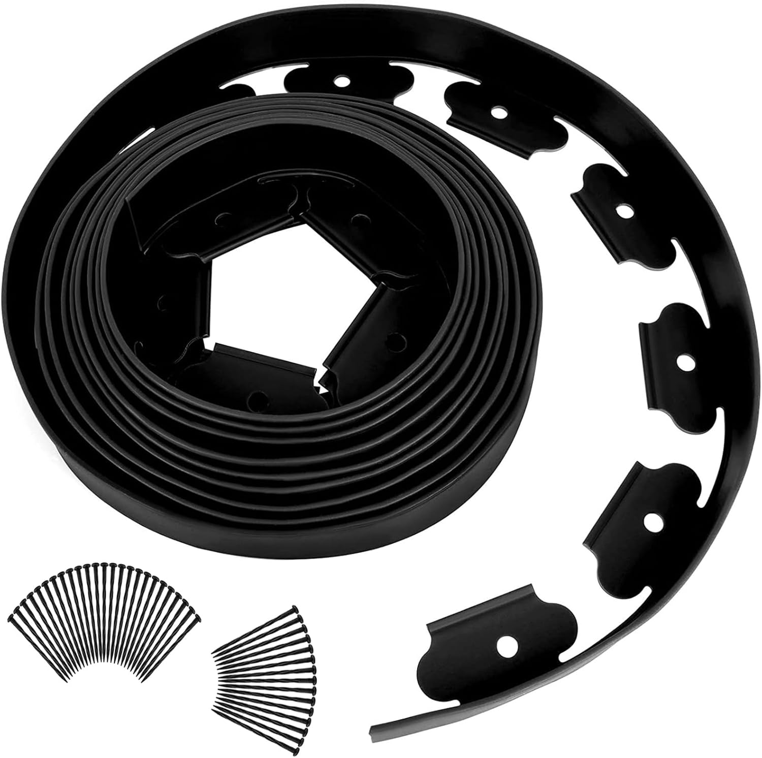 Garden Edging Border, 40Ft Landscape Edging with 40 Spikes for Lawn 2 Inch Tall(Black, 40FT) image number 5